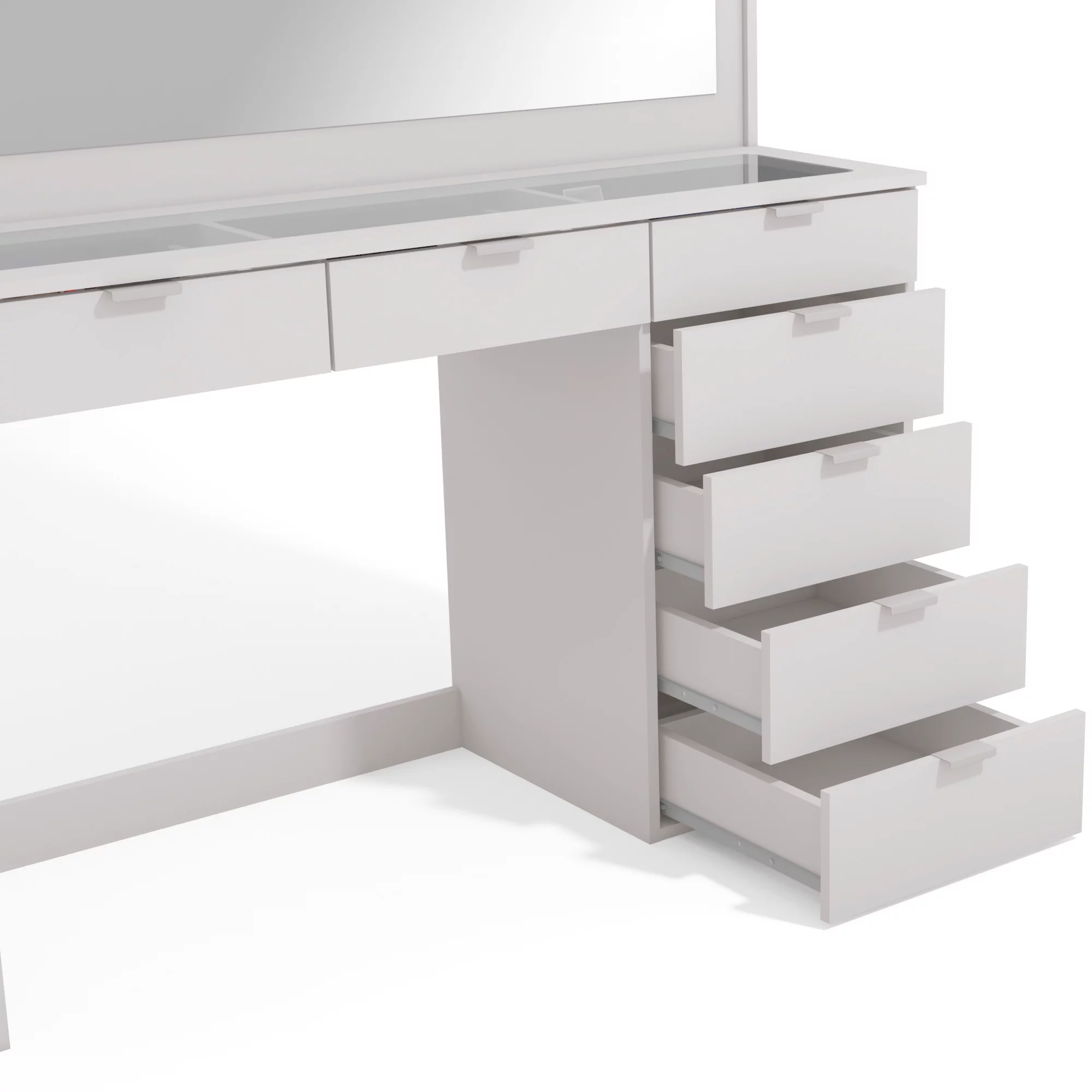 Boahaus Modern Vanity Makeup Desk Set, White Finish, for Bedroom