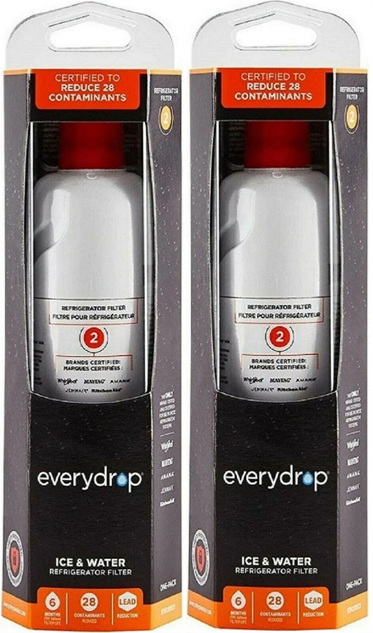 EDR2RXD1 Water Filter Replacement 2 Compatible with W10413645A W10413645 469082 46-9082 9082 469903 46-9903 9903 P6RFWB2 P6WB2L and P6WB2NL, 2Pack