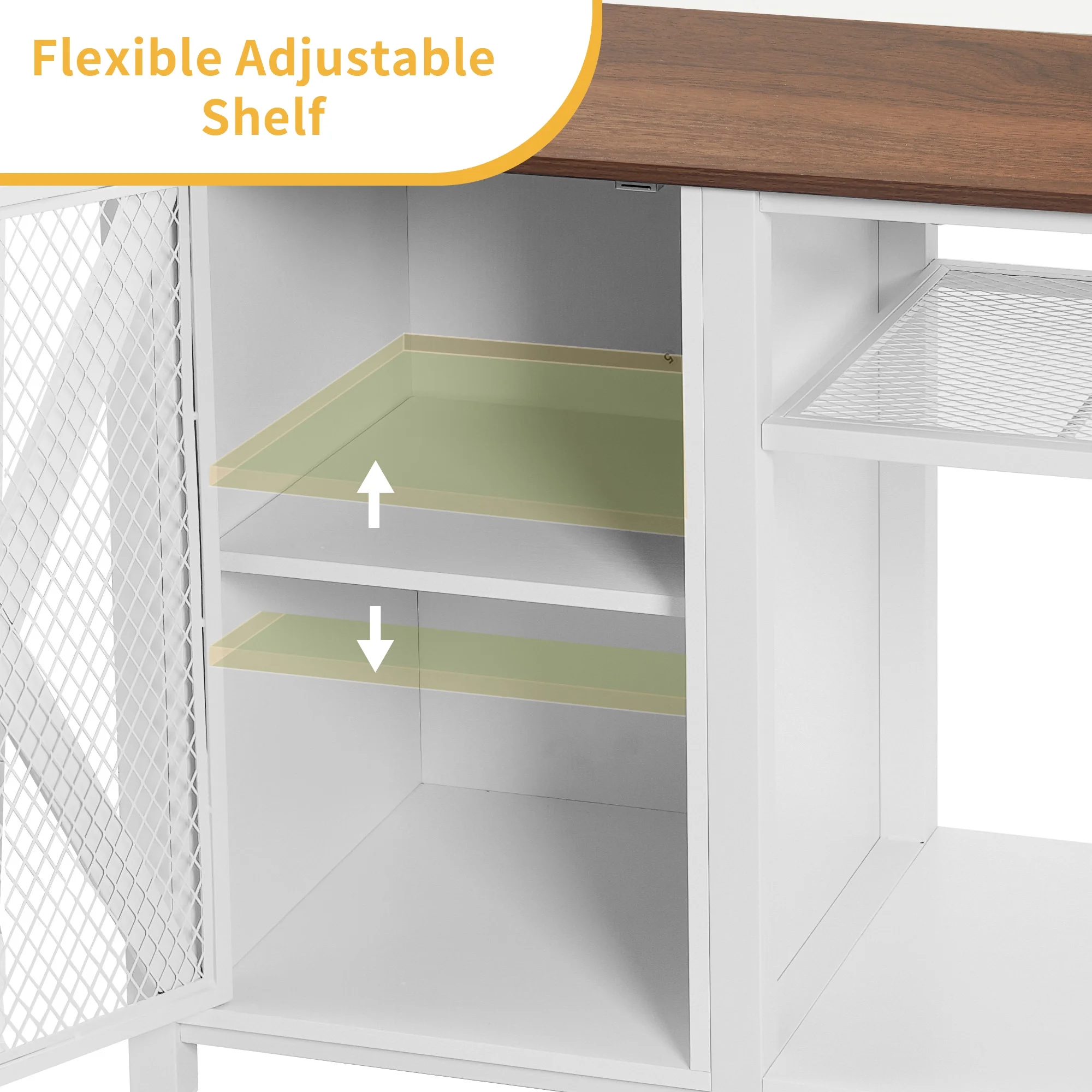 DWVO 55-75 Gallon Fish Tank Stand Heavy Duty Metal Aquarium Stand with Cabinet and Power Outlets, 865lbs Capacity - White