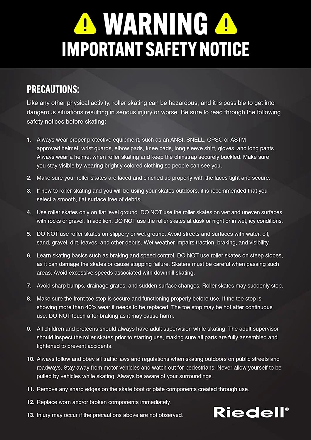 Riedell R3 Black Quad Speed Skates