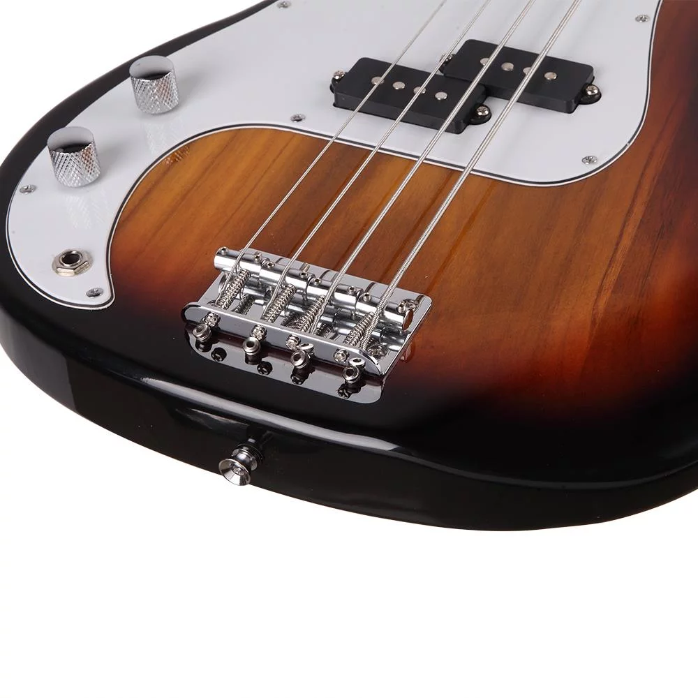 Glarry GP Left Hand Electric Bass Guitar with Guitar Bag Cord Wrench Tool for Beginner