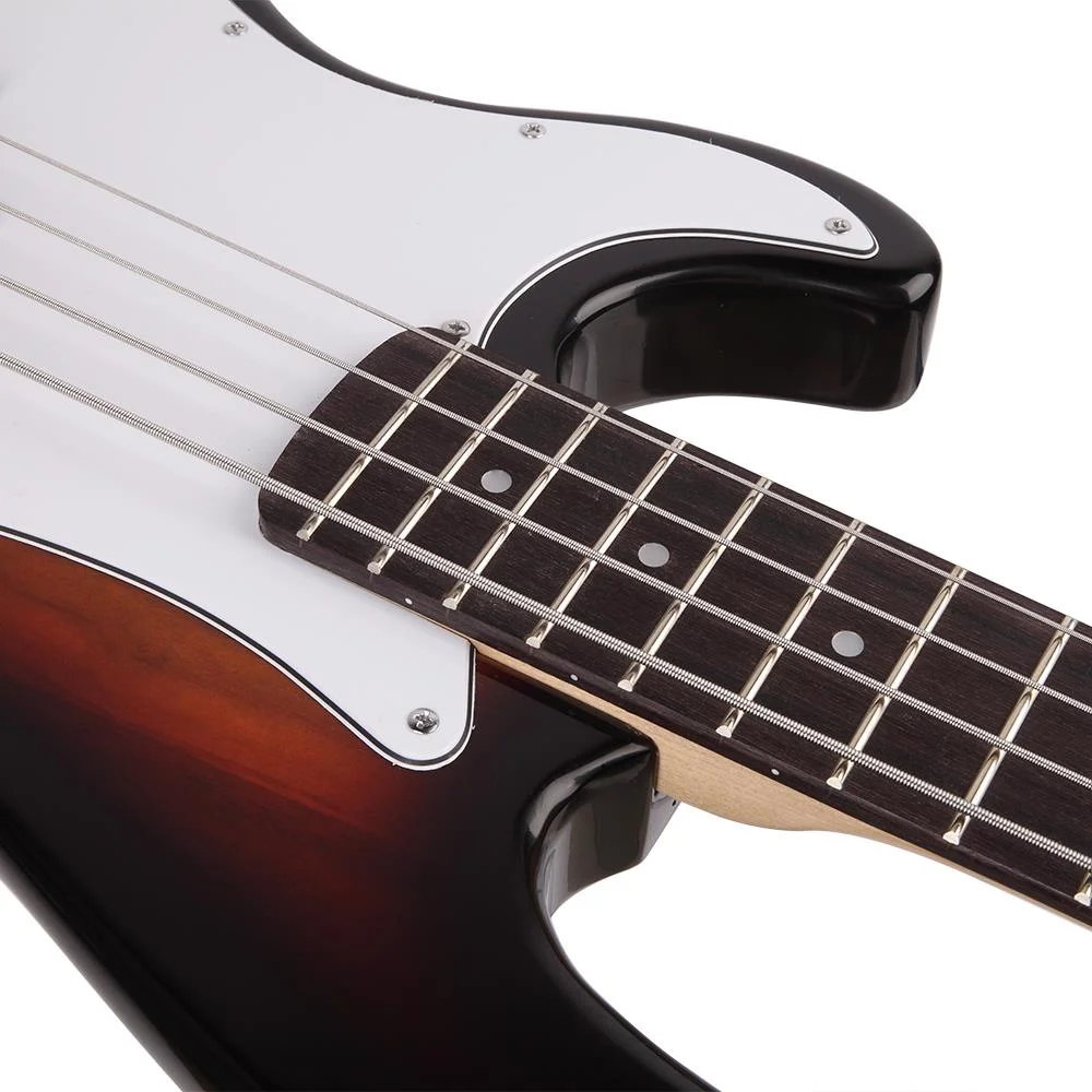 Glarry GP Left Hand Electric Bass Guitar with Guitar Bag Cord Wrench Tool for Beginner