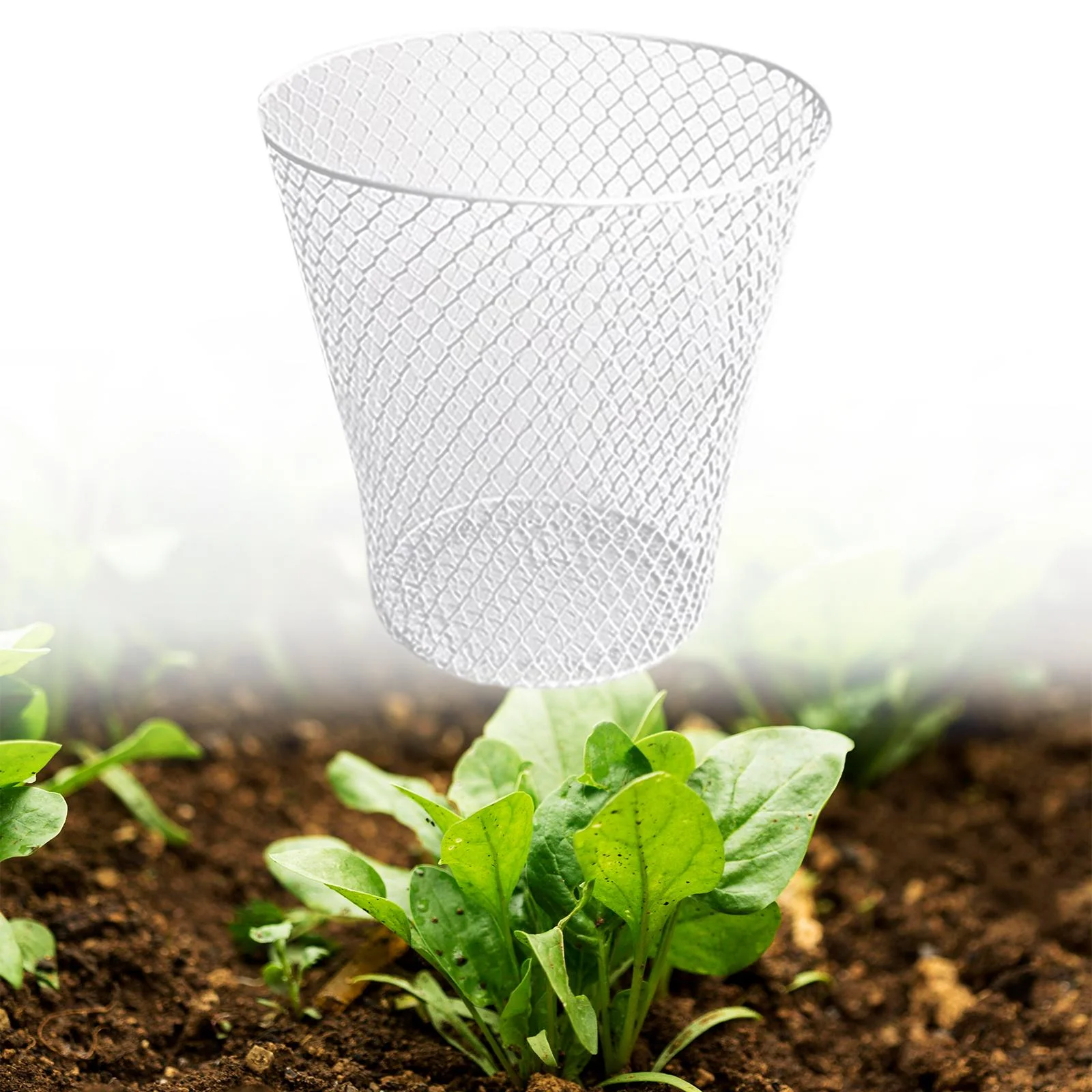 SunniMix Chicken Wire Cloche Plants Protector Cover Metal Garden Cloche for Bird Fruit White