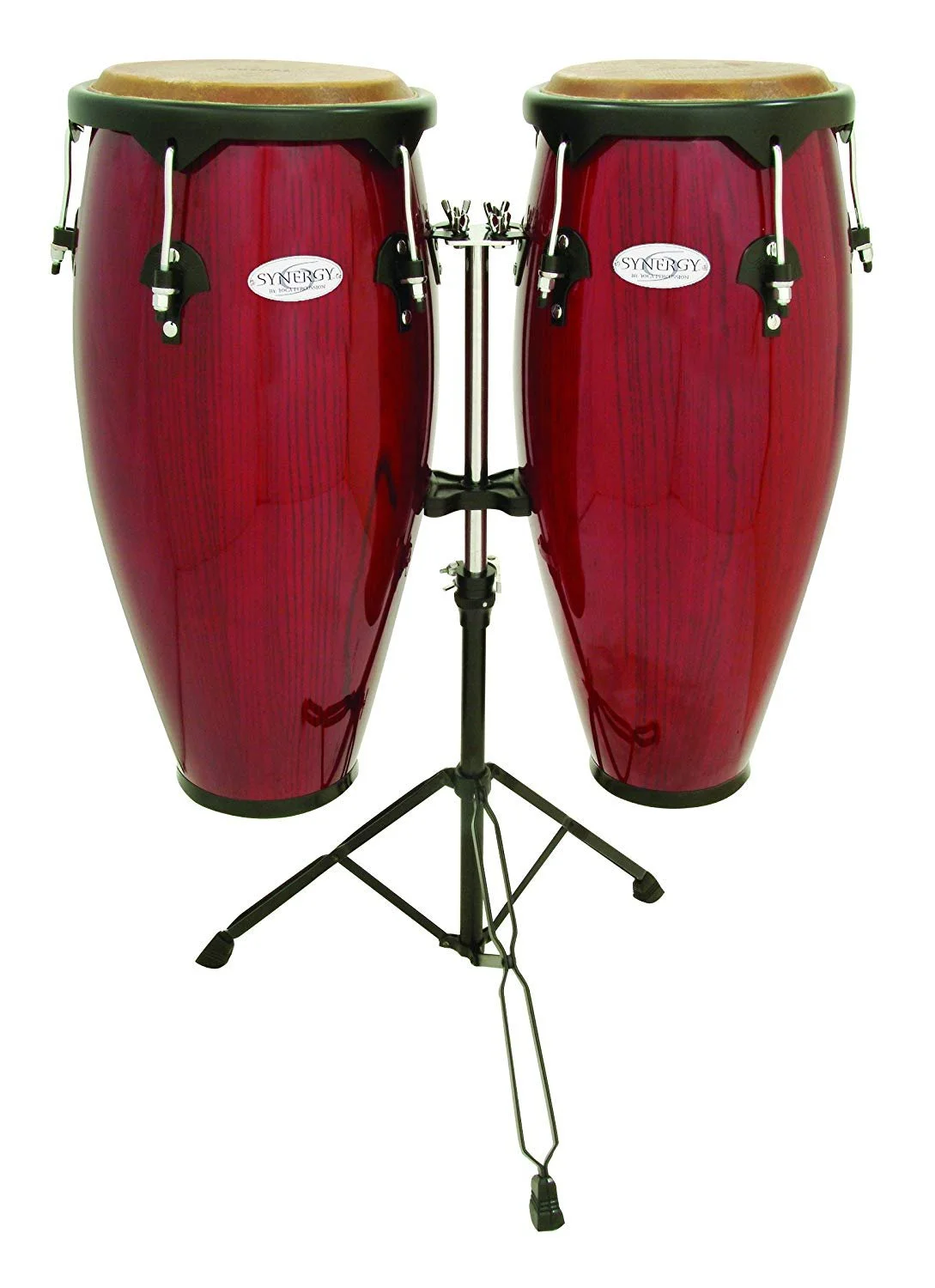 Toca 2300RR Synergy Series Wood Conga Set with Stand, Red