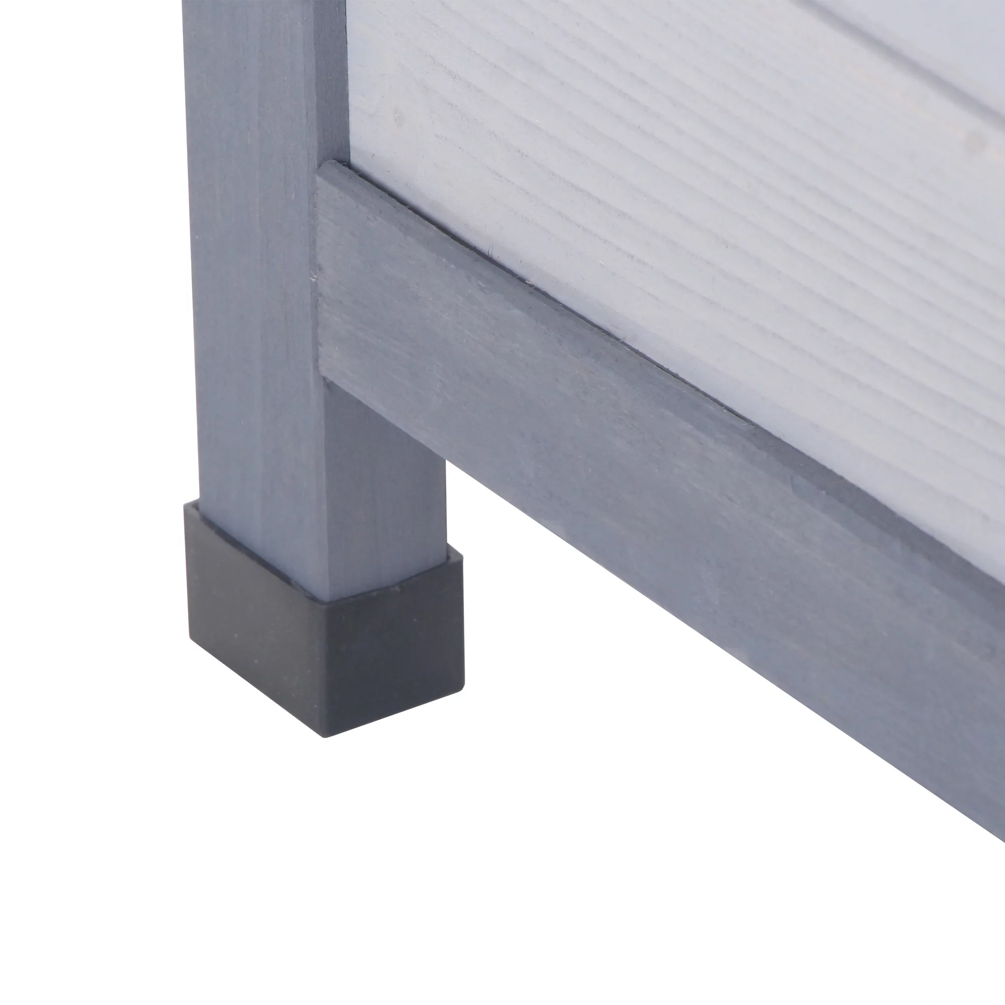 PawHut Wooden Rabbit Hutch Bunny Hutch Cage Guinea Pig with Waterproof Roof, No Leak Tray and Feeding Trough, Indoor/Outdoor, Gray