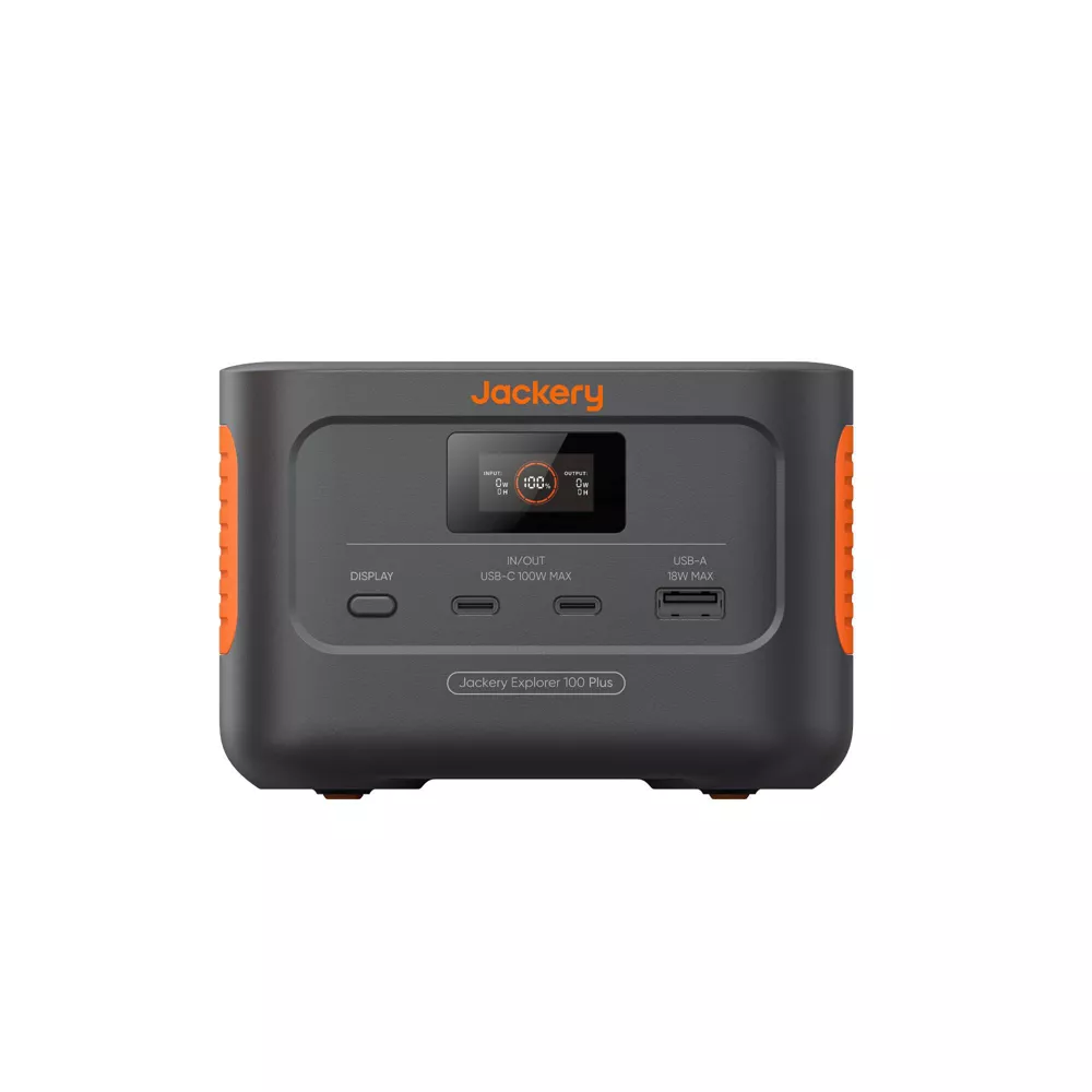 Jackery Explorer 100 Plus Portable Power Station, 31,000mAh Portable Charger 99Wh LiFePO4 Battery Pack, With 128W Output, PD 3.0 Fast Charge, Ideal For Laptop, Flight Train Travel