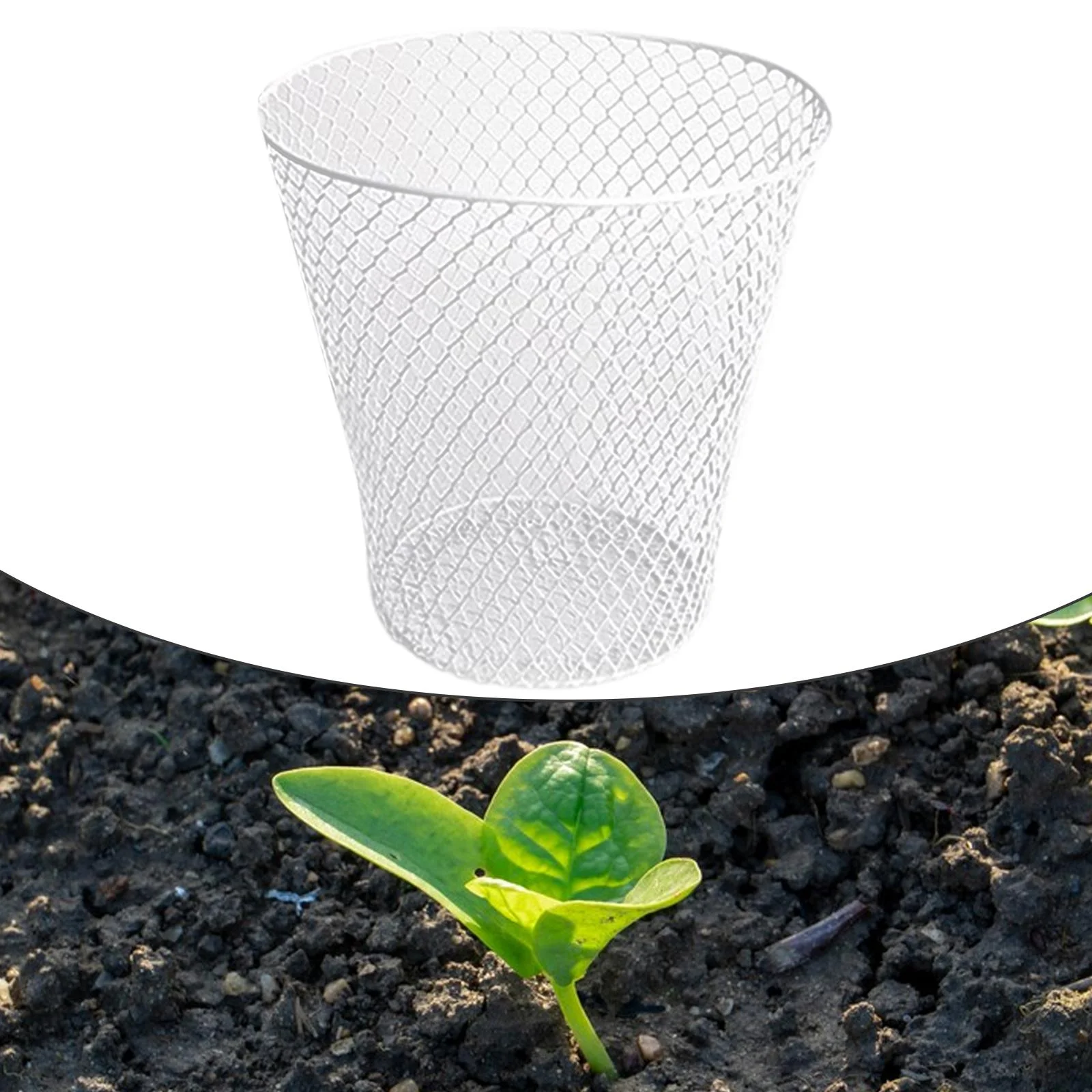 SunniMix Chicken Wire Cloche Plants Protector Cover Metal Garden Cloche for Bird Fruit White