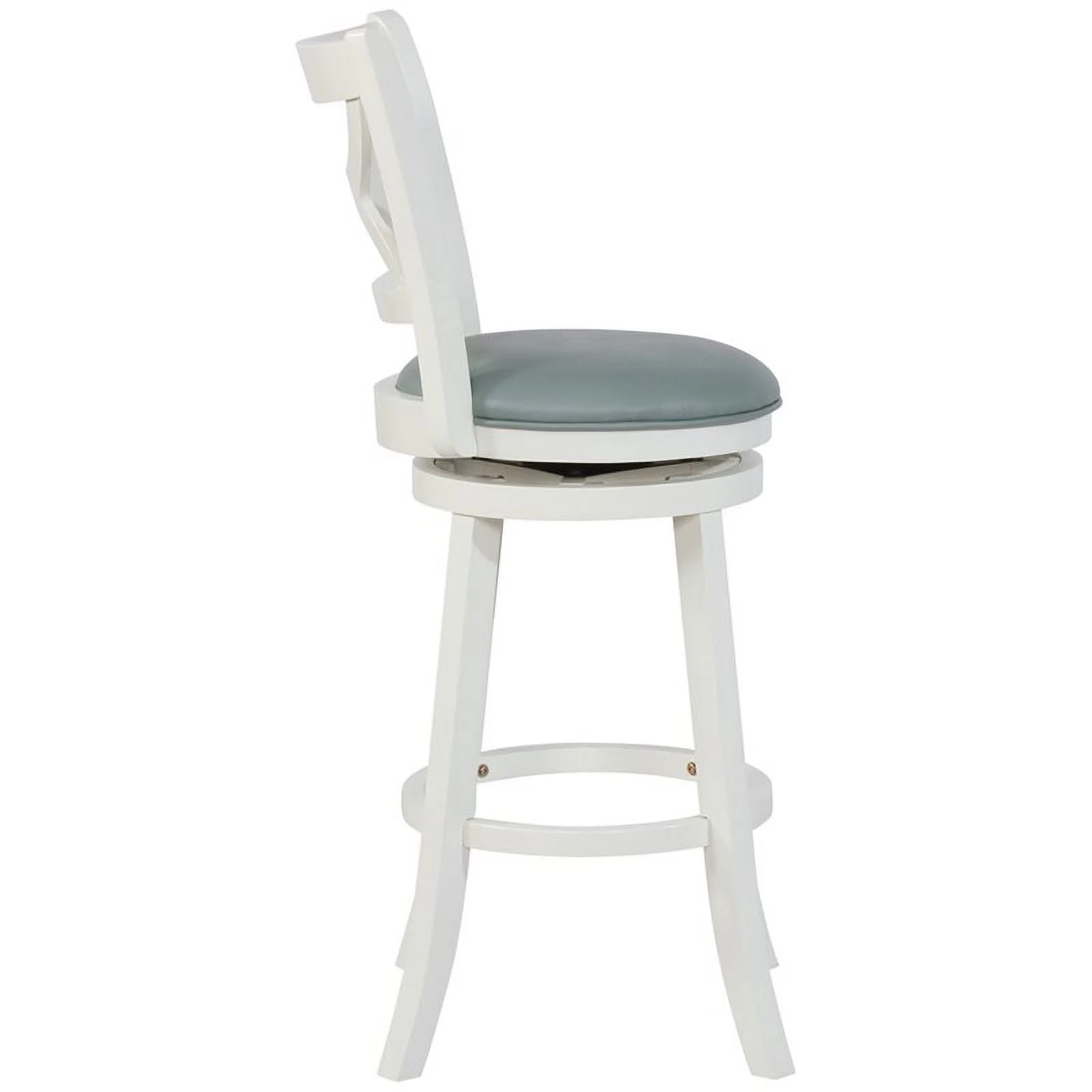 Home Square 3 Piece Swivel Wood Bar Stool Set with PU Seat in Cream