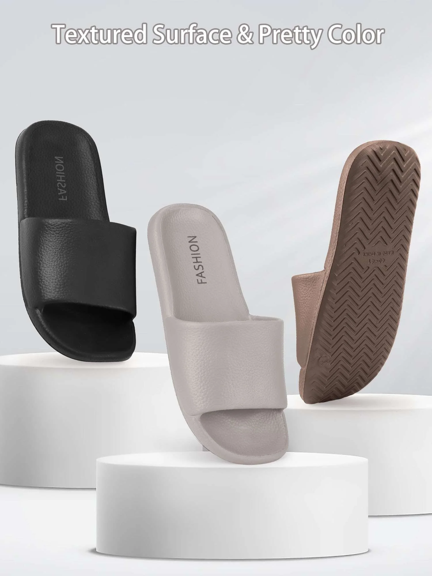 Gustave House Slippers Shower Shoes for Women Men Non-Slip Cloud Slides Sandals Comfortable Quick Drying Lightweight for Bathroom Indoor Outdoor