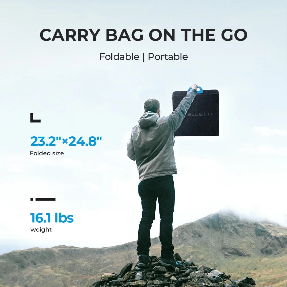 BLUETTI AC2A Portable Solar Generator and PV200 Solar Panel, 204.8Wh LiFePO4 Power Station With 300W Rated Power (600W Lifting Power) for Camping, Hiking, Home, 0-80% Recharge in 45 Mins