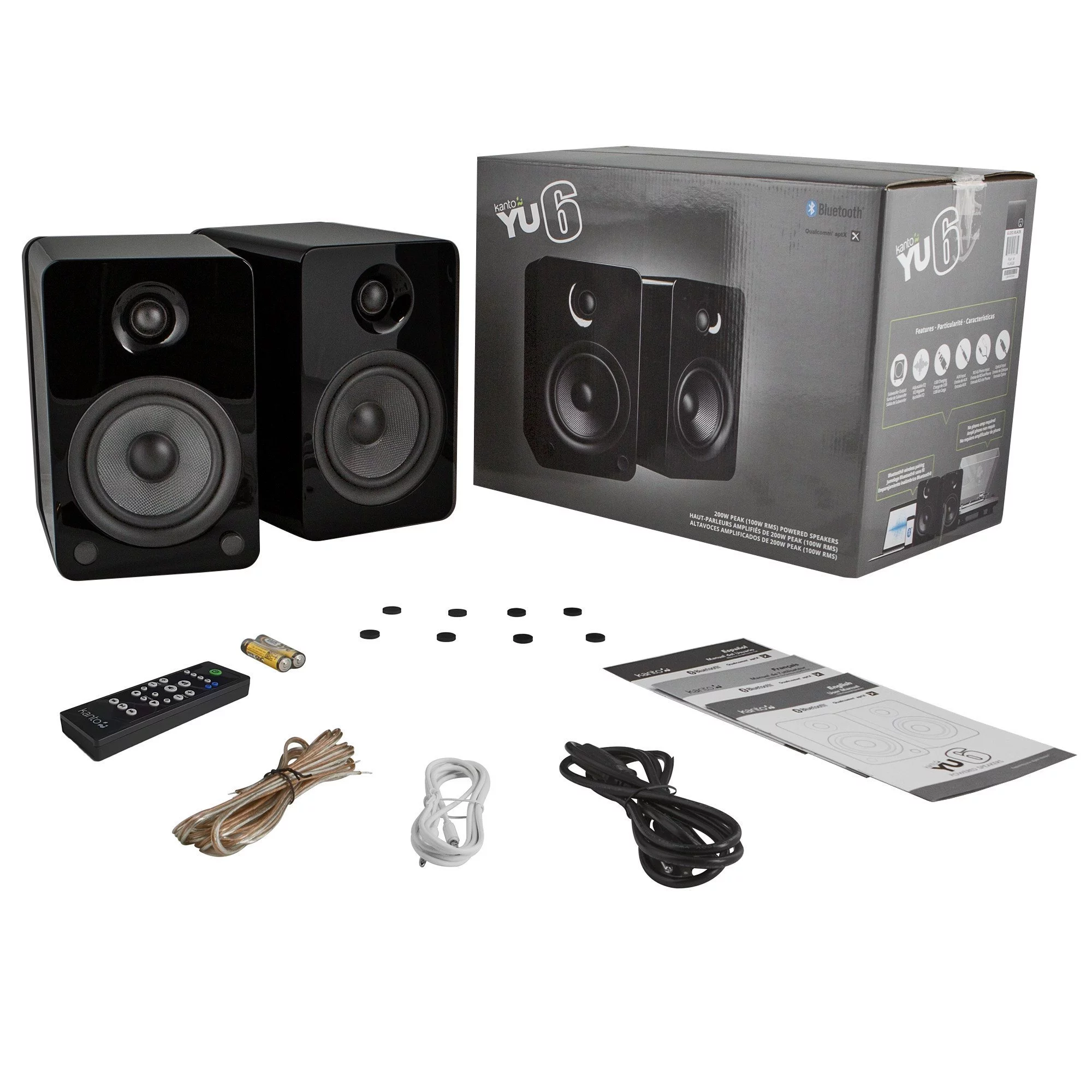 Kanto Living YU6 2-Way Powered Bookshelf Speakers (Pair, Pure)