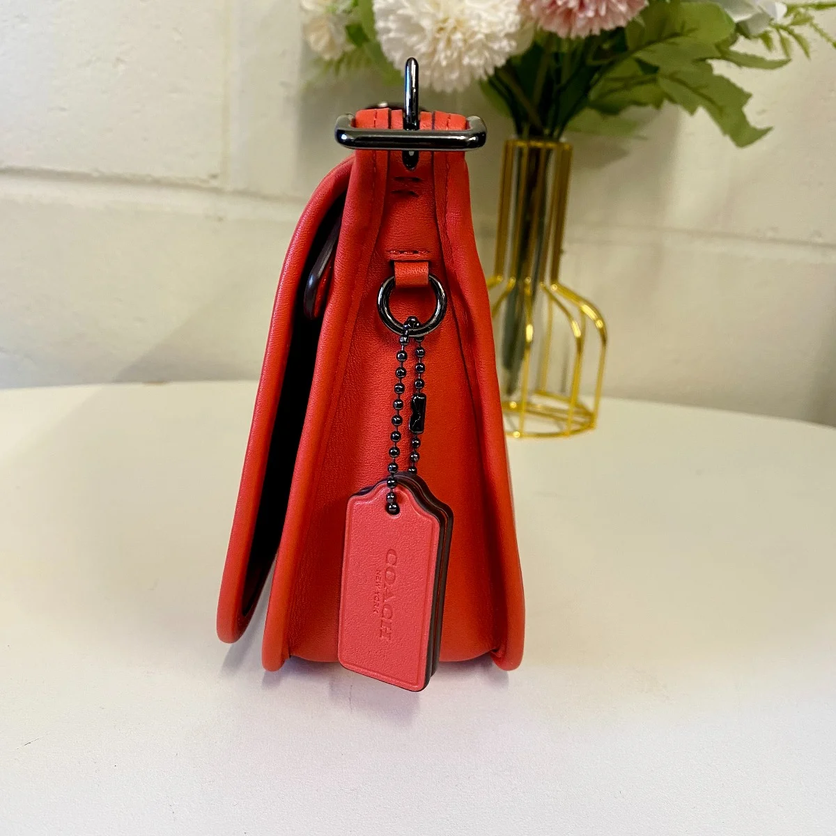 coach 57731 Saddle 18 IN Deep Coral