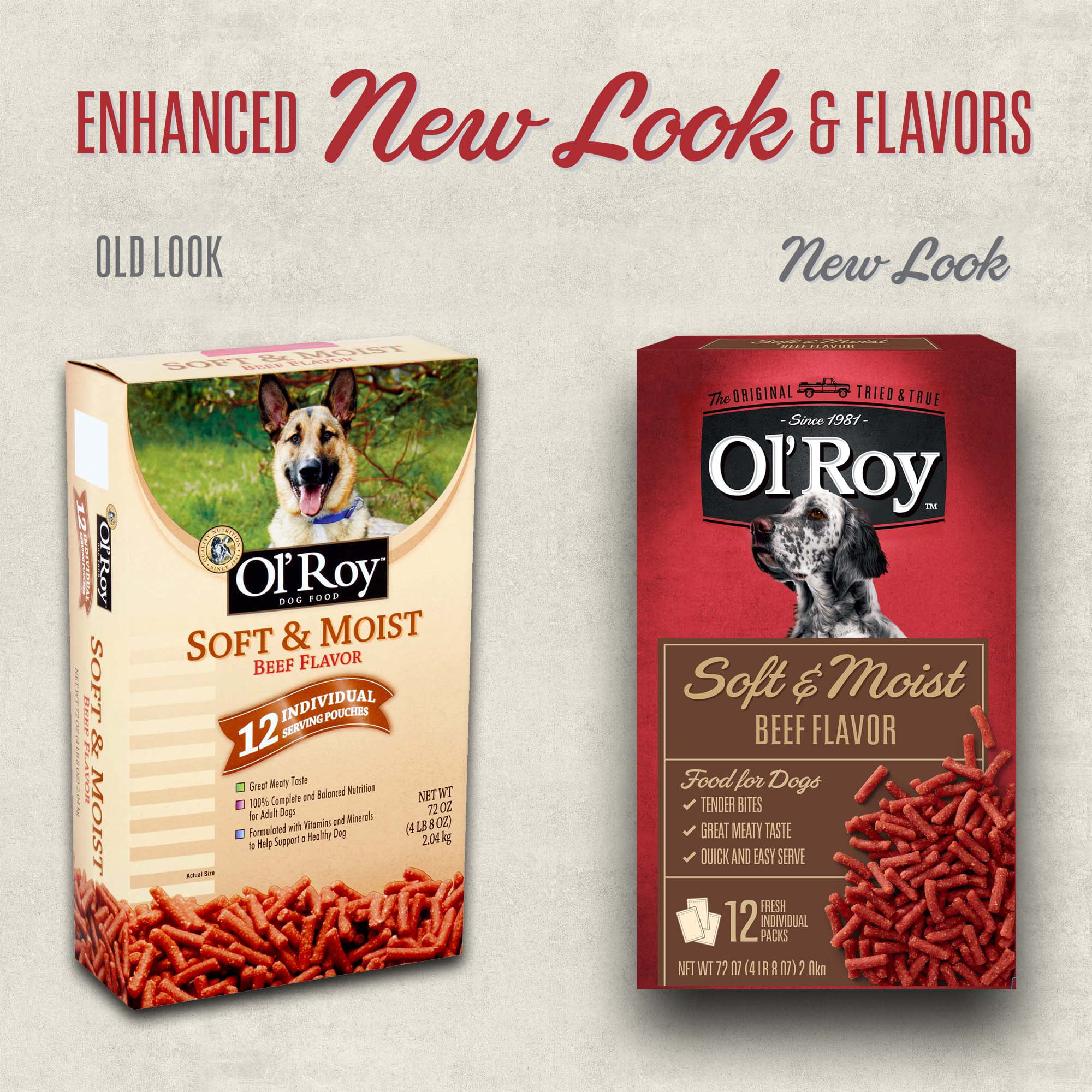 (12 Pack) Ol Roy Soft & Moist Beef Flavor Dog Food Pouches