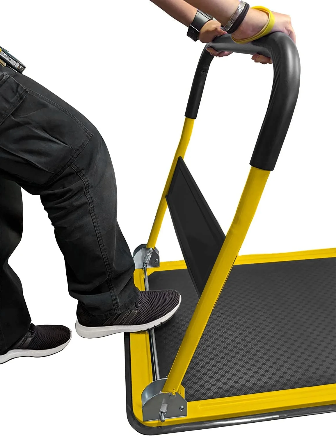 Extra Large Foldable Push Cart Dolly | 660 lbs. Capacity Moving Platform Hand Truck | Heavy Duty Space Saving Collapsible | Swivel Push Handle S Bed Wagon