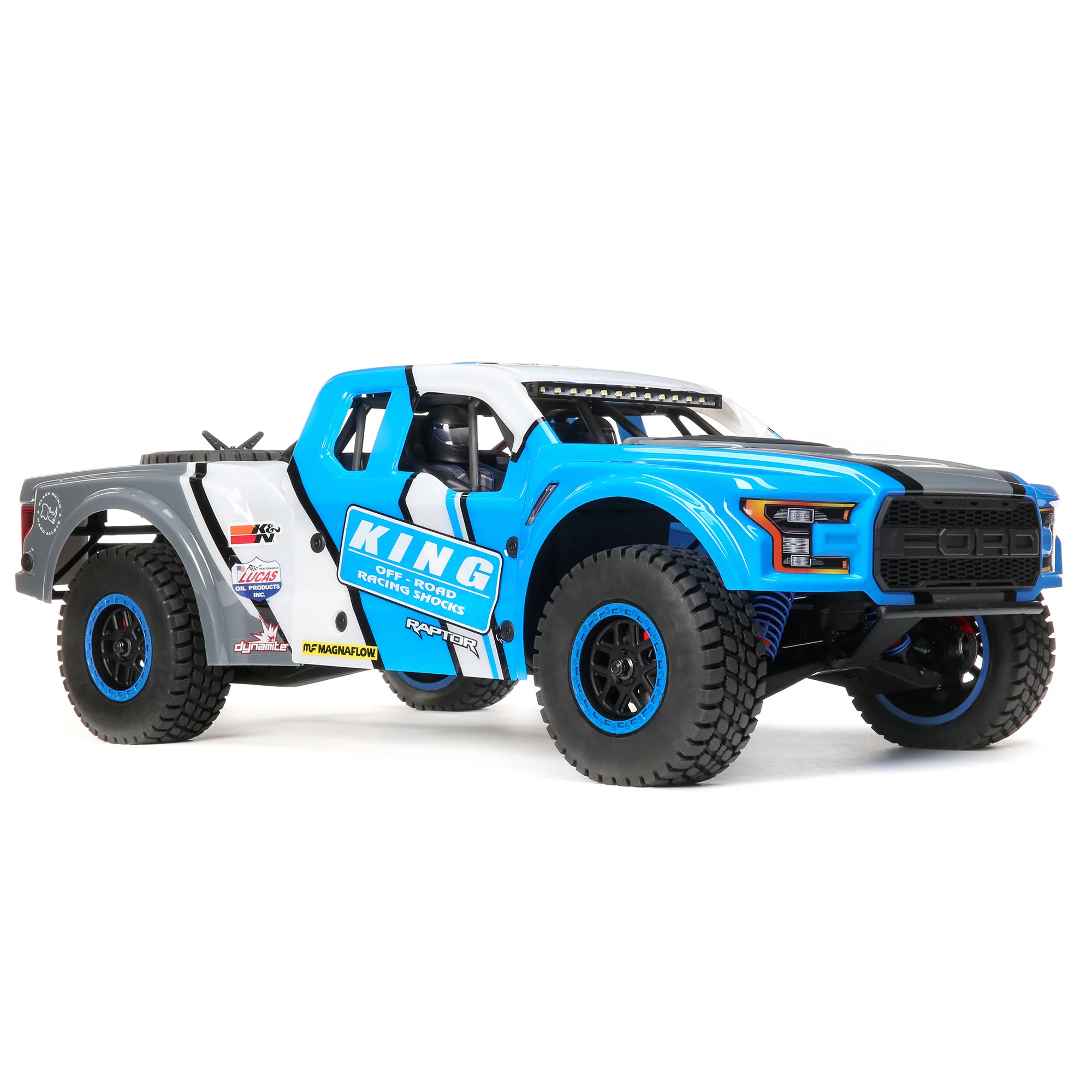 Losi RC Truck 1/10 King Shocks Ford Raptor Baja Rey 4 Wheel Drive Brushless RTR Battery and Charger Not Included with SMART LOS03020V2T1 Cars Electric RTR 1/10 Off-Road
