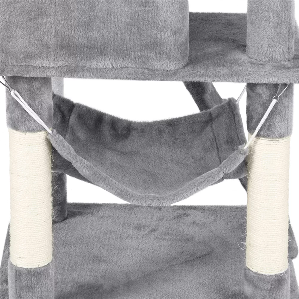 Yaheetech 51'' Cat Tree Condo Multilevel Cat Towers W/ Hammock Tunnel Scratching Post, Light Gray