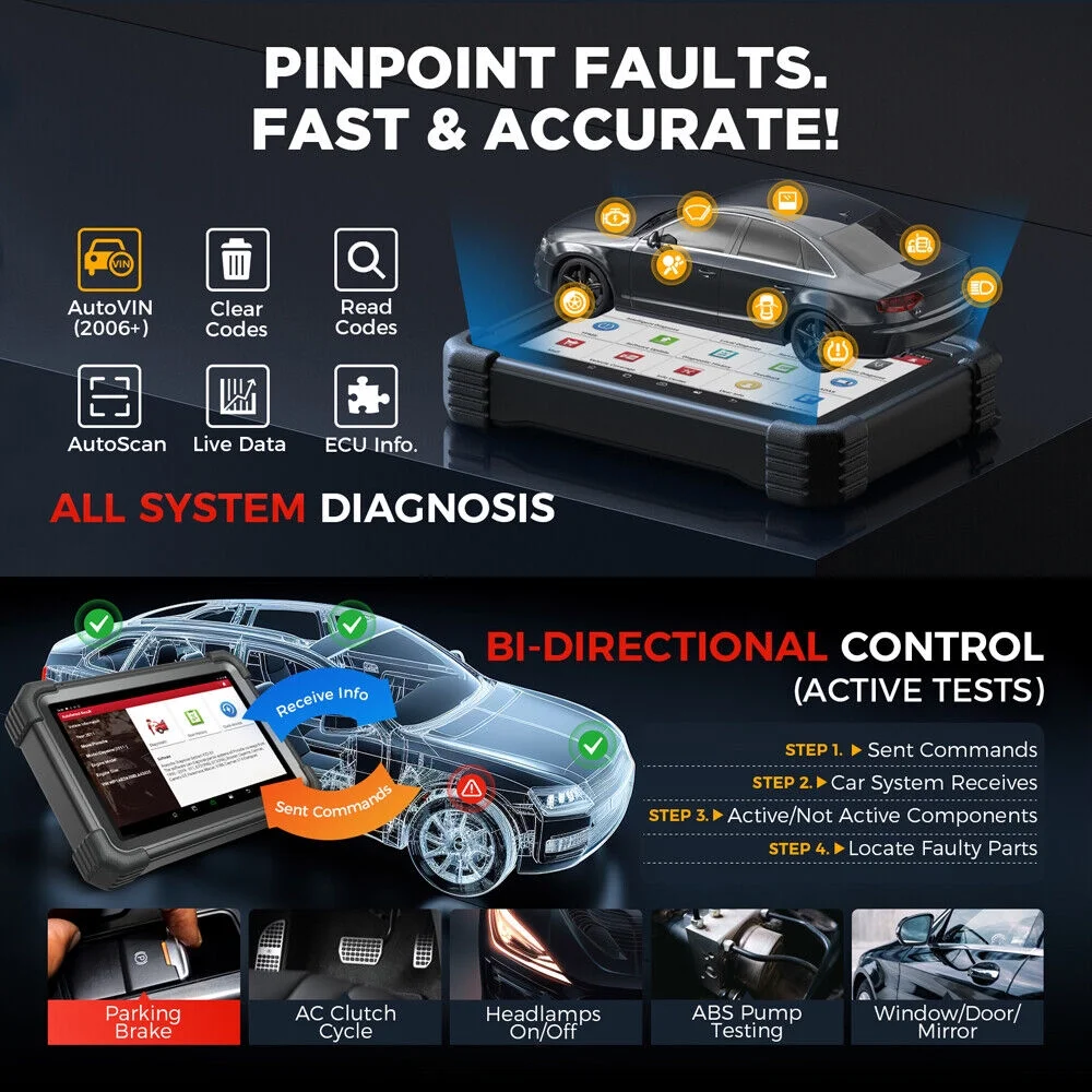LAUNCH X431 PRO DYNO Car Diagnostic Scan Tool Bi-directional All-System Scan, CANFD DOIP, 37+ Services, ,2 Year Free Update