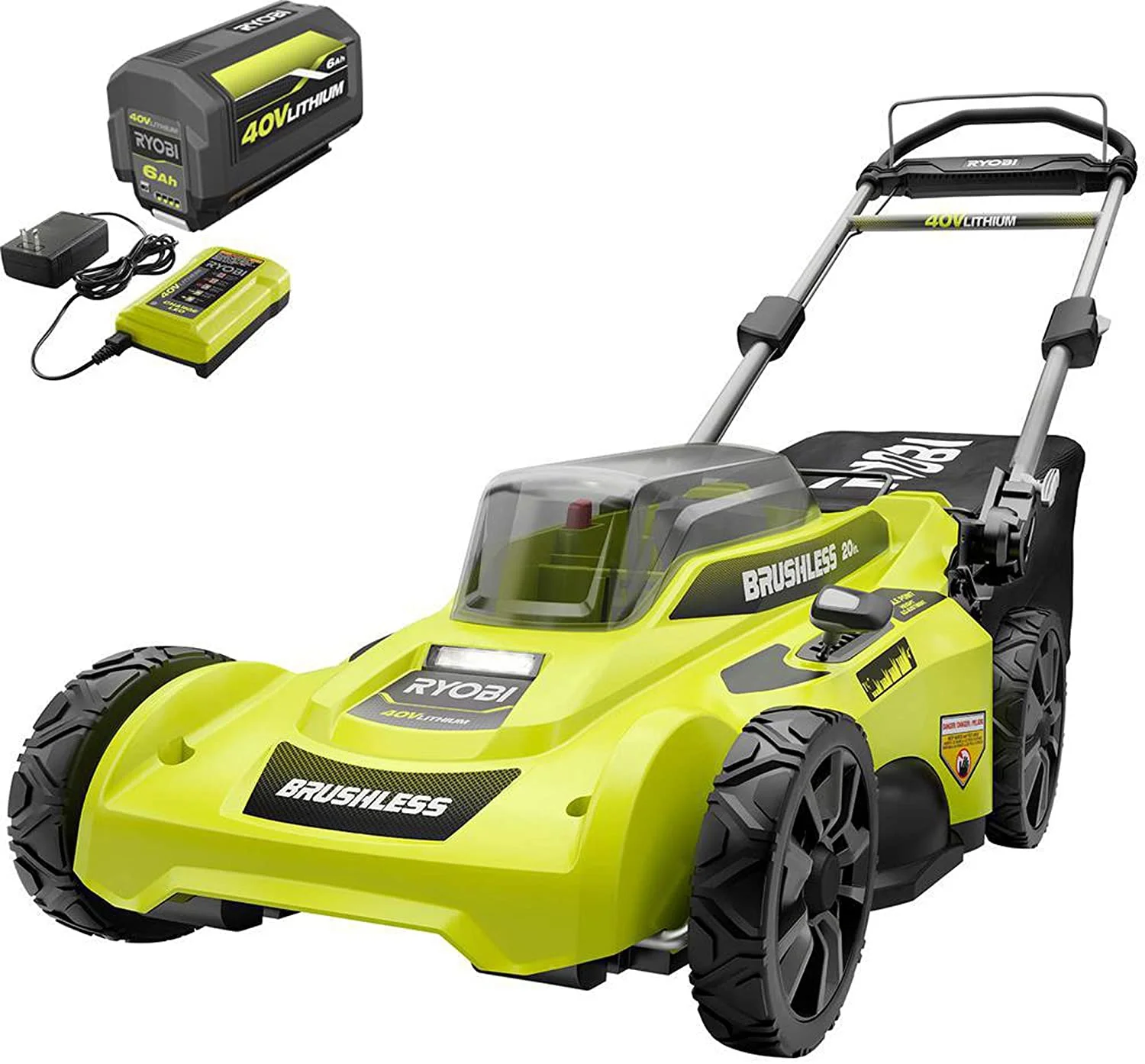 RYOBI 40V HP Brushless 21 in. Cordless Battery Walk Behind Self-Propelled Lawn Mower with (2) 6.0 Ah Batteries and Charger