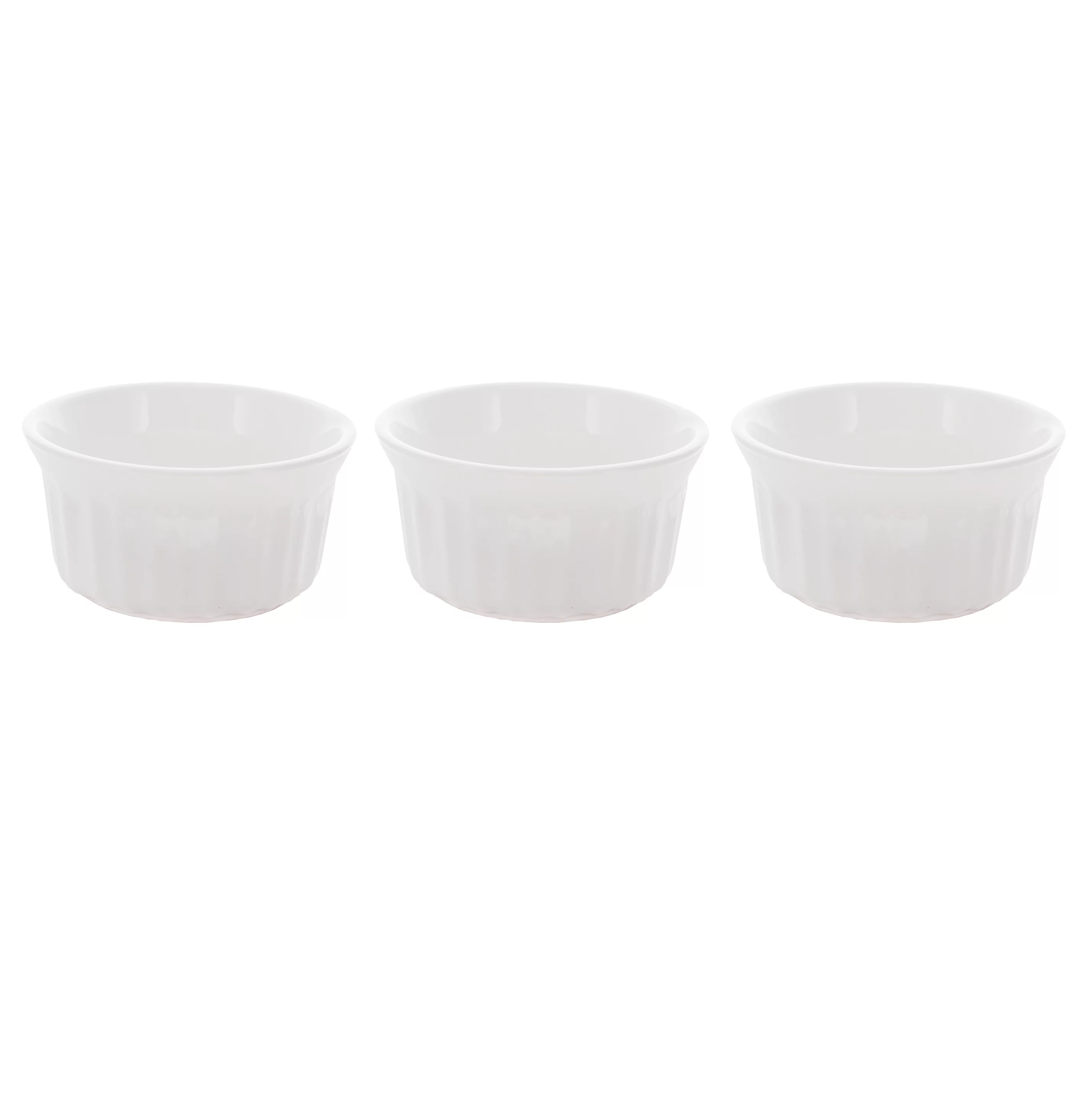 Corningware RS4 4oz/118mL Round French White Ramekins Bowl (3-Pack)