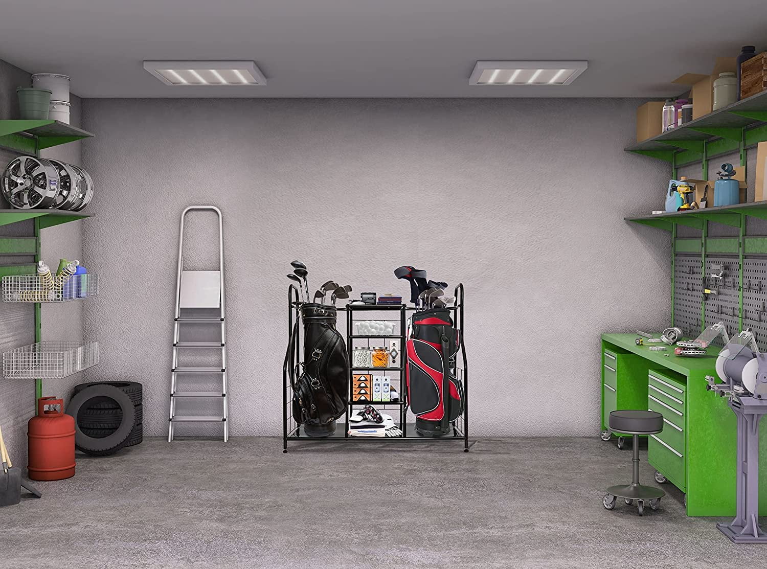 Morvat Double Extra Large Metal Golf Organizer Stand