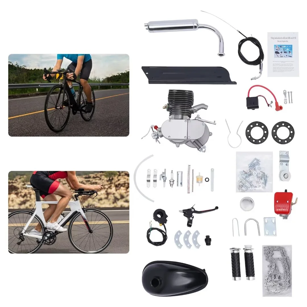 MIDUO Bicycle Engine kit, Full Set Upgraded 100cc Bike Sprocket Motorized 2 Stroke Petrol Gas Motor Engine Kits for Motorized 26