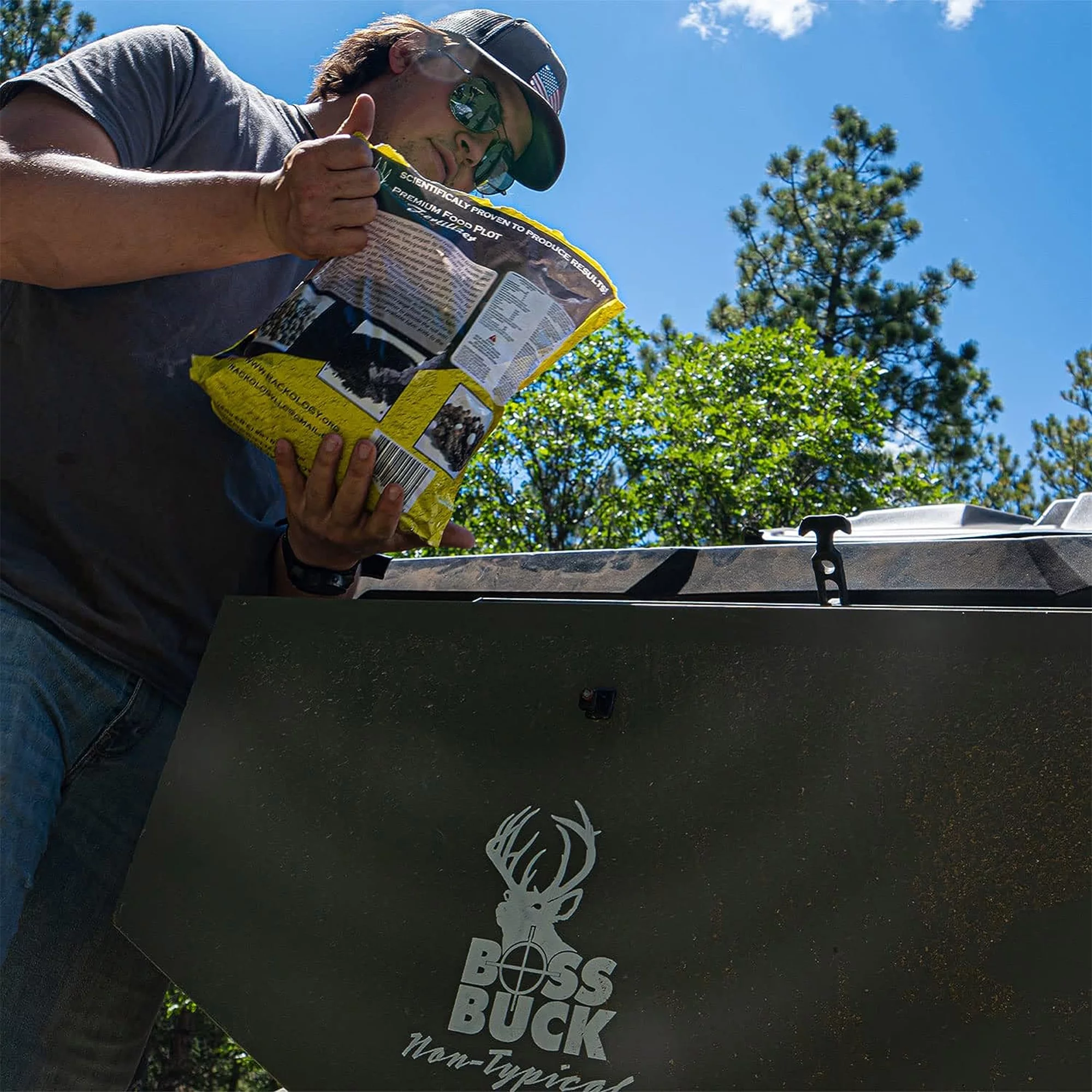 Boss Buck BB-1.80 80 Pound Capacity Non-Typical ATV Feed Spreader & Seeder