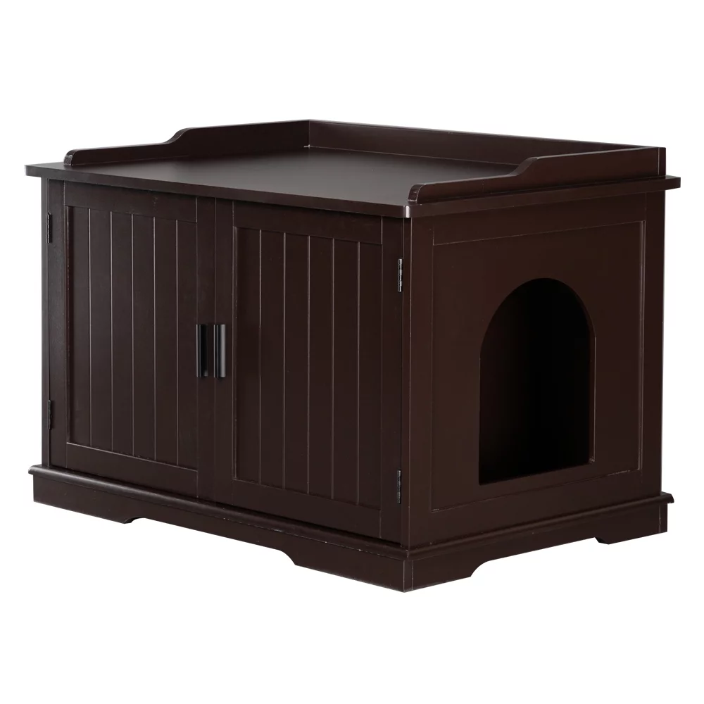 Kmowoo Cat Litter Box Enclosure, Indoor Pet Crate-Hidden Cat Washroom with Vent Holes
