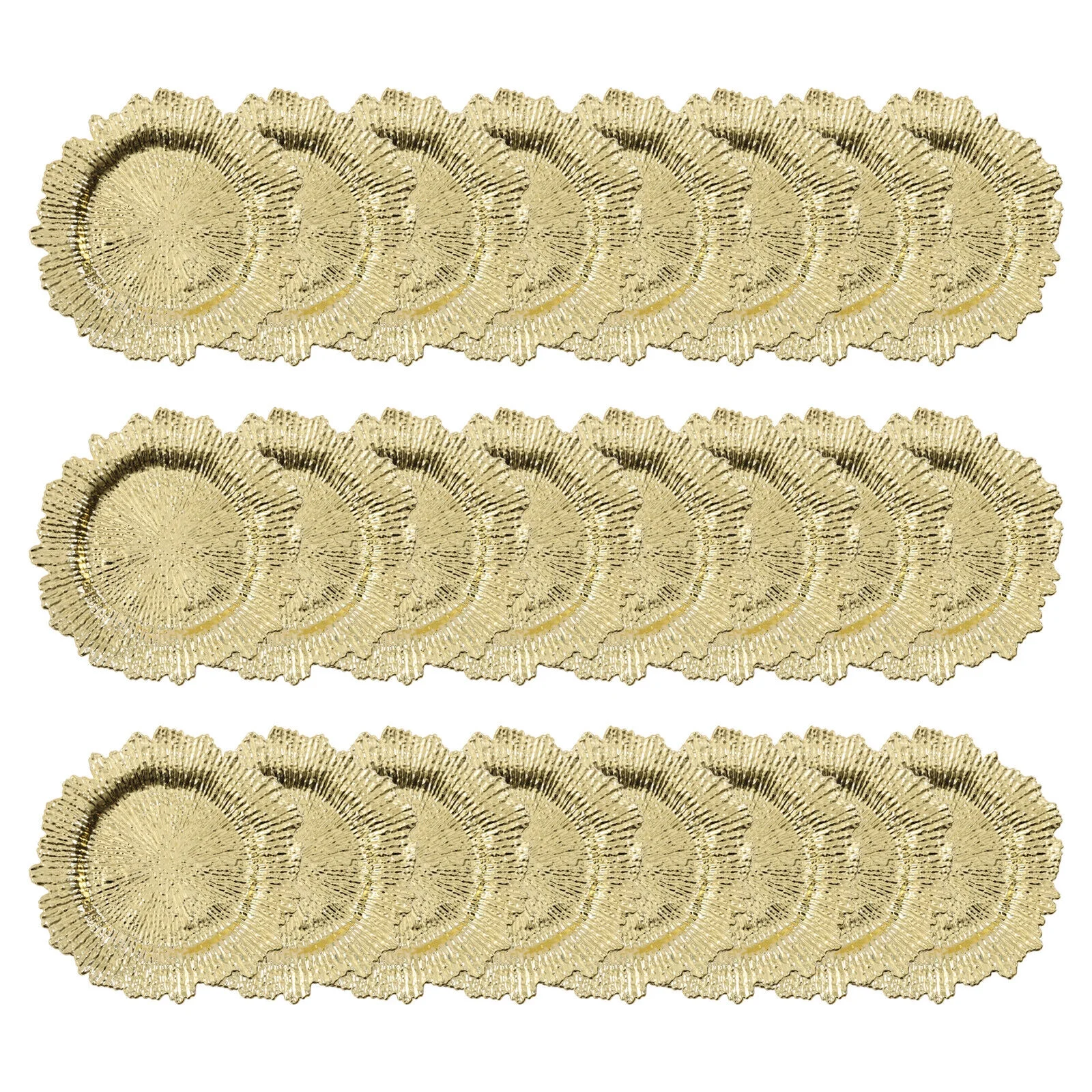 ZhdnBhnos 24 Pack Charger Plates 13'' Banquet Party Dinner Tableware Decor Coral Reef Texture Plastic Dishes Plate Chargers