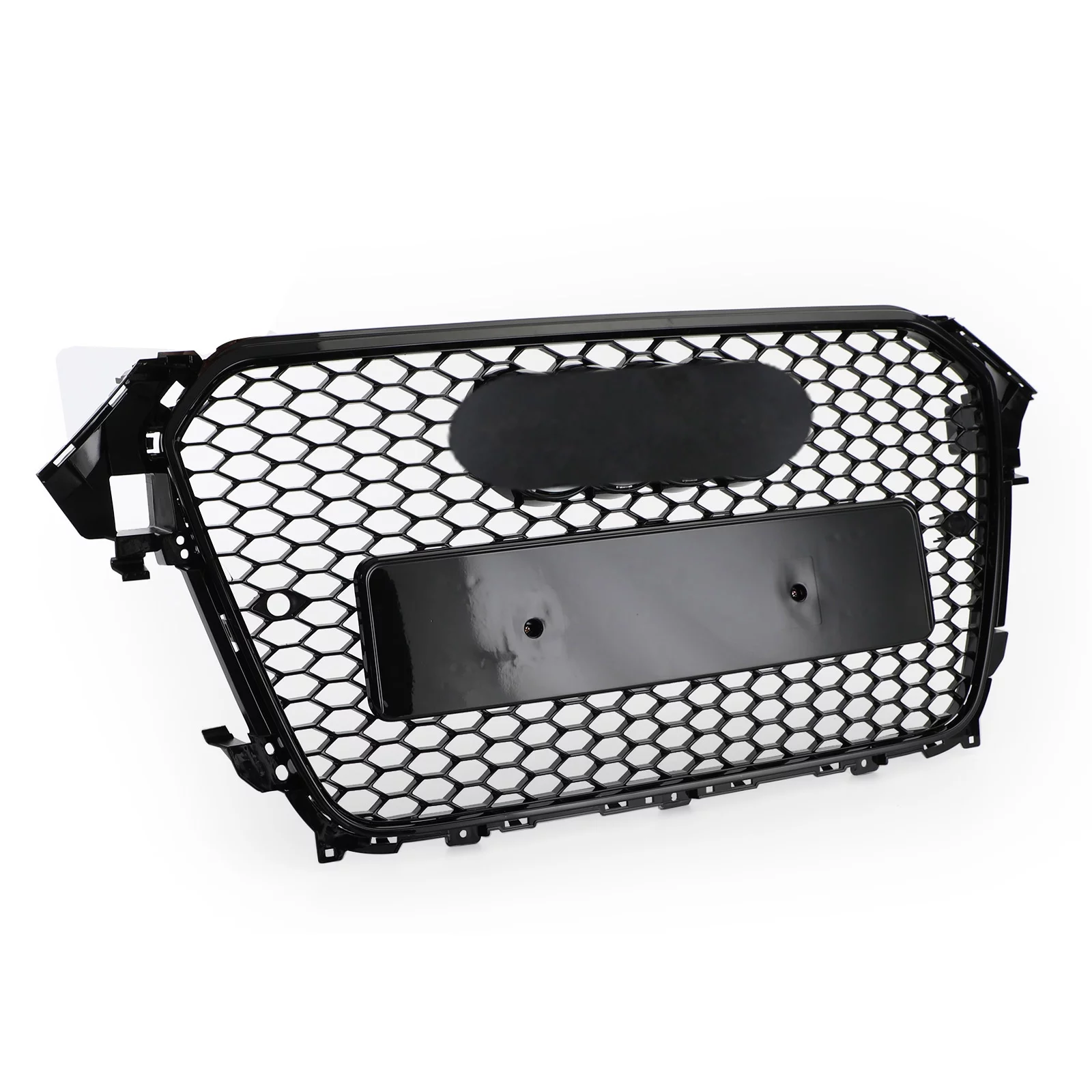 RS4 Style Mesh Front Bumper Grille Grill fit for Audi A4 S4 2013-2016 Gloss Black