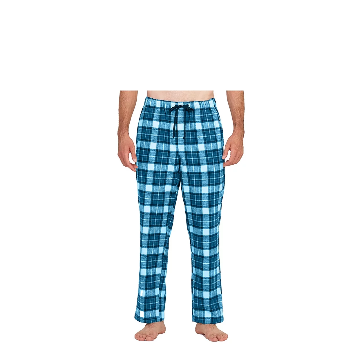 2-Pack: Mens Soft 100% Cotton Flannel Plaid Lounge Pajama Sleep Pants