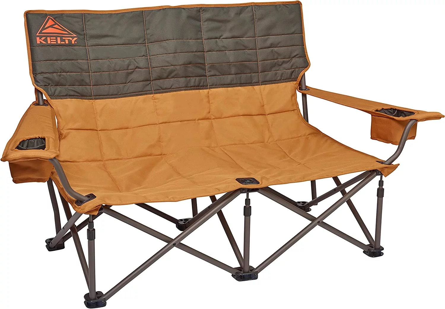 Kelty Low Loveseat 2Person Folding Chair Hold 400Lbs -Canyon Brown/Beluga