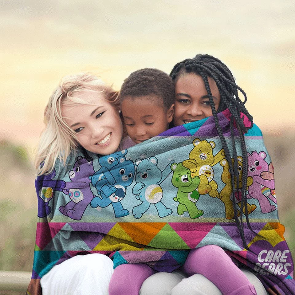 Sleep Squad Care Bears 60” x 80” Raschel Plush Blanket