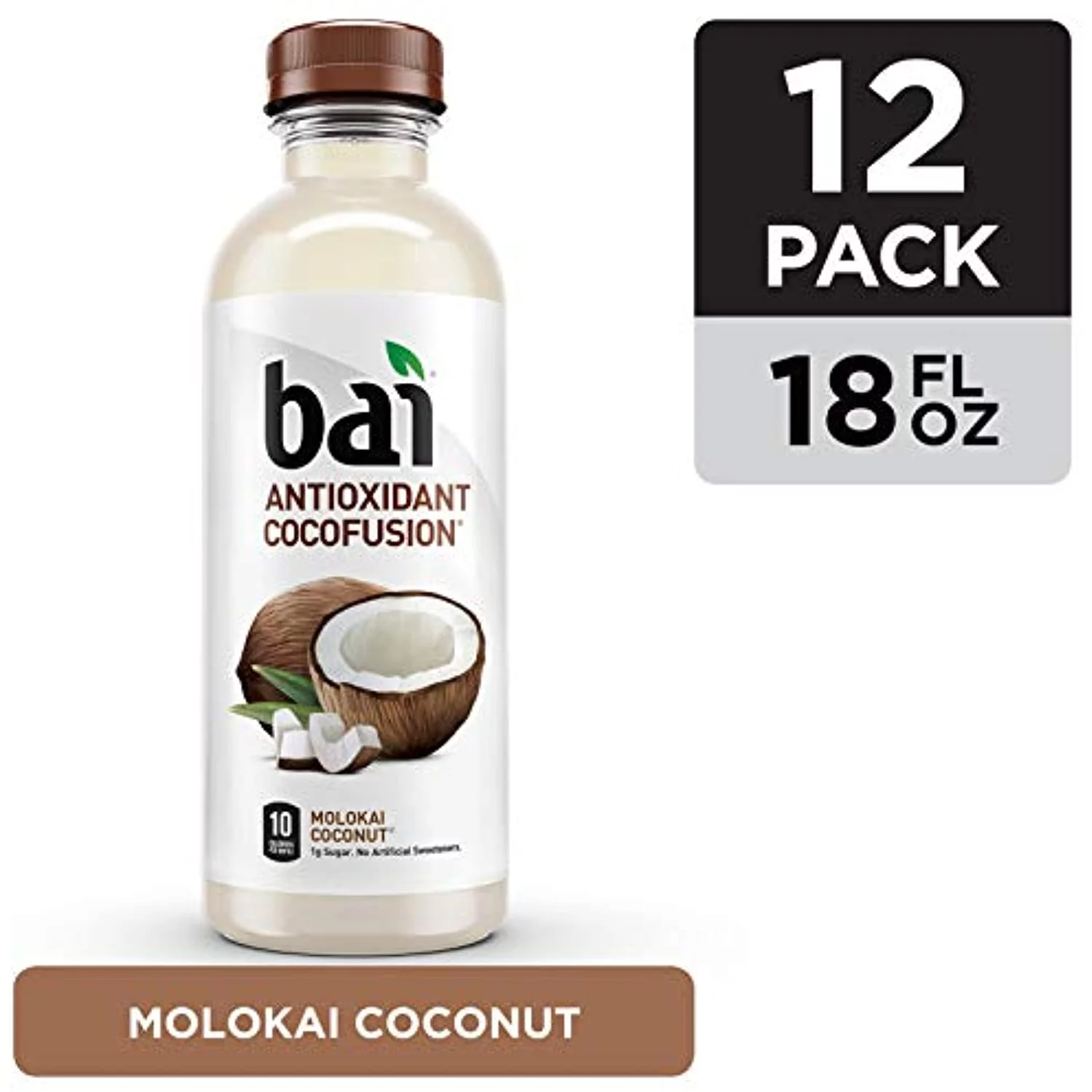 Bai Cocofusions Molokai Coconut, Antioxidant Infused Beverage, 18 Fl. Oz. Bottles (Pack Of 12)