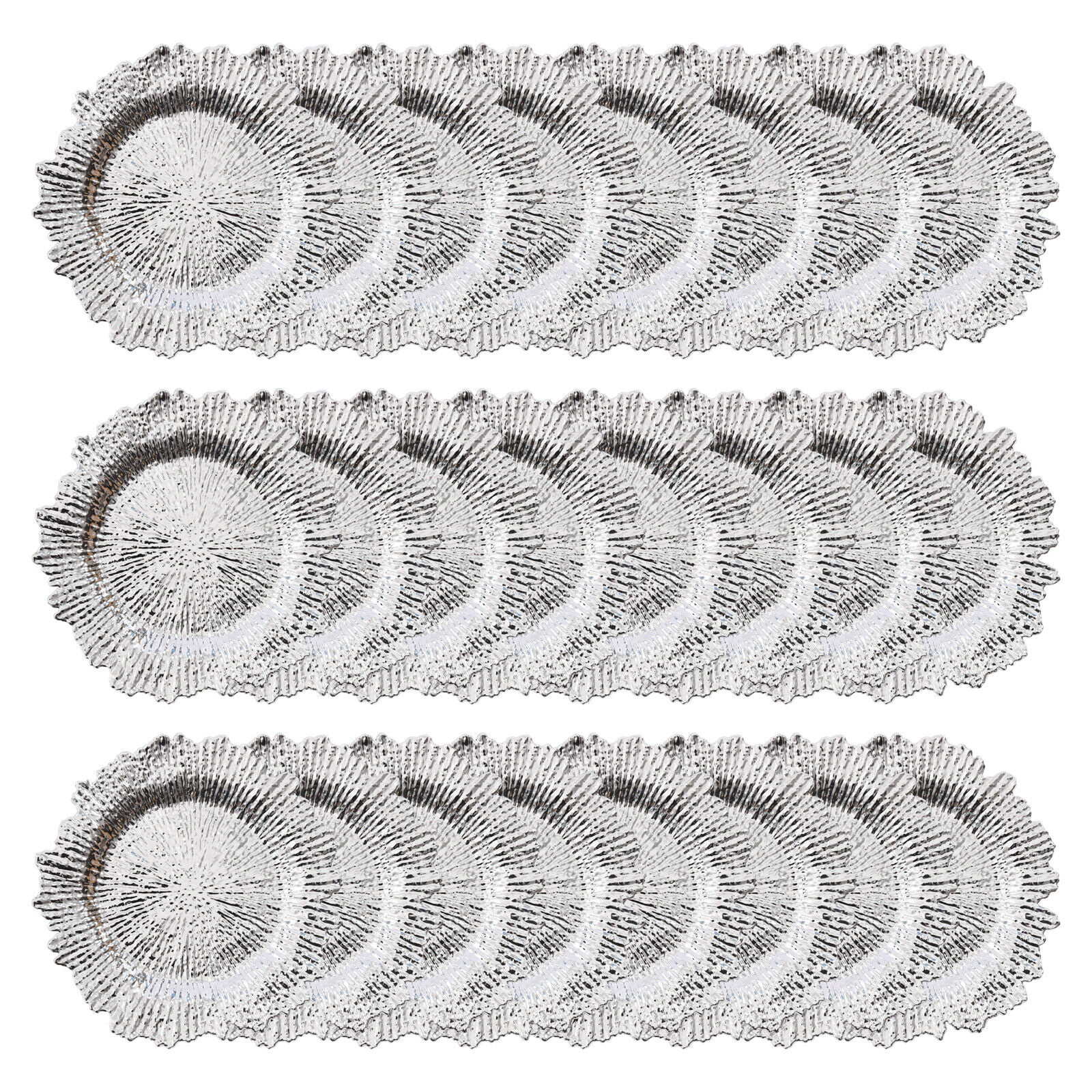 ZhdnBhnos 24 Pack Charger Plates 13'' Banquet Party Dinner Tableware Decor Coral Reef Texture Plastic Dishes Plate Chargers