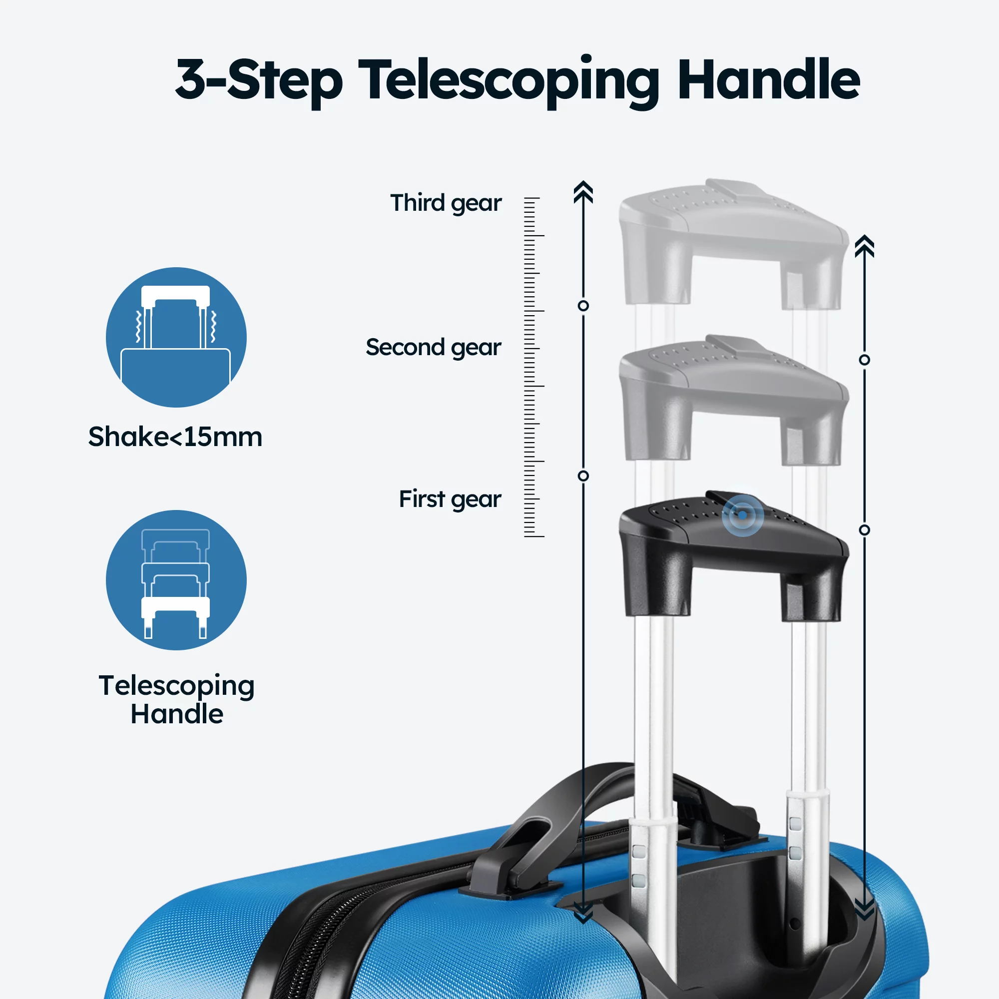 3 Piece Luggage Sets Hard Shell Suitcase Set with Spinner Wheels for Travel Trips Business 20