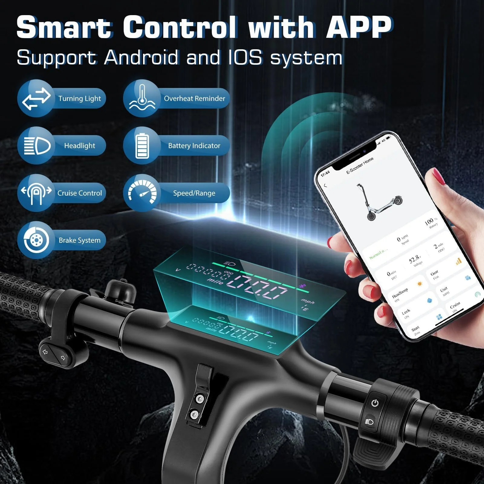 Caroma Electric Scooter for Adults, 800W Peak Motor, 30 Miles Range, Max 25 Mph, 10