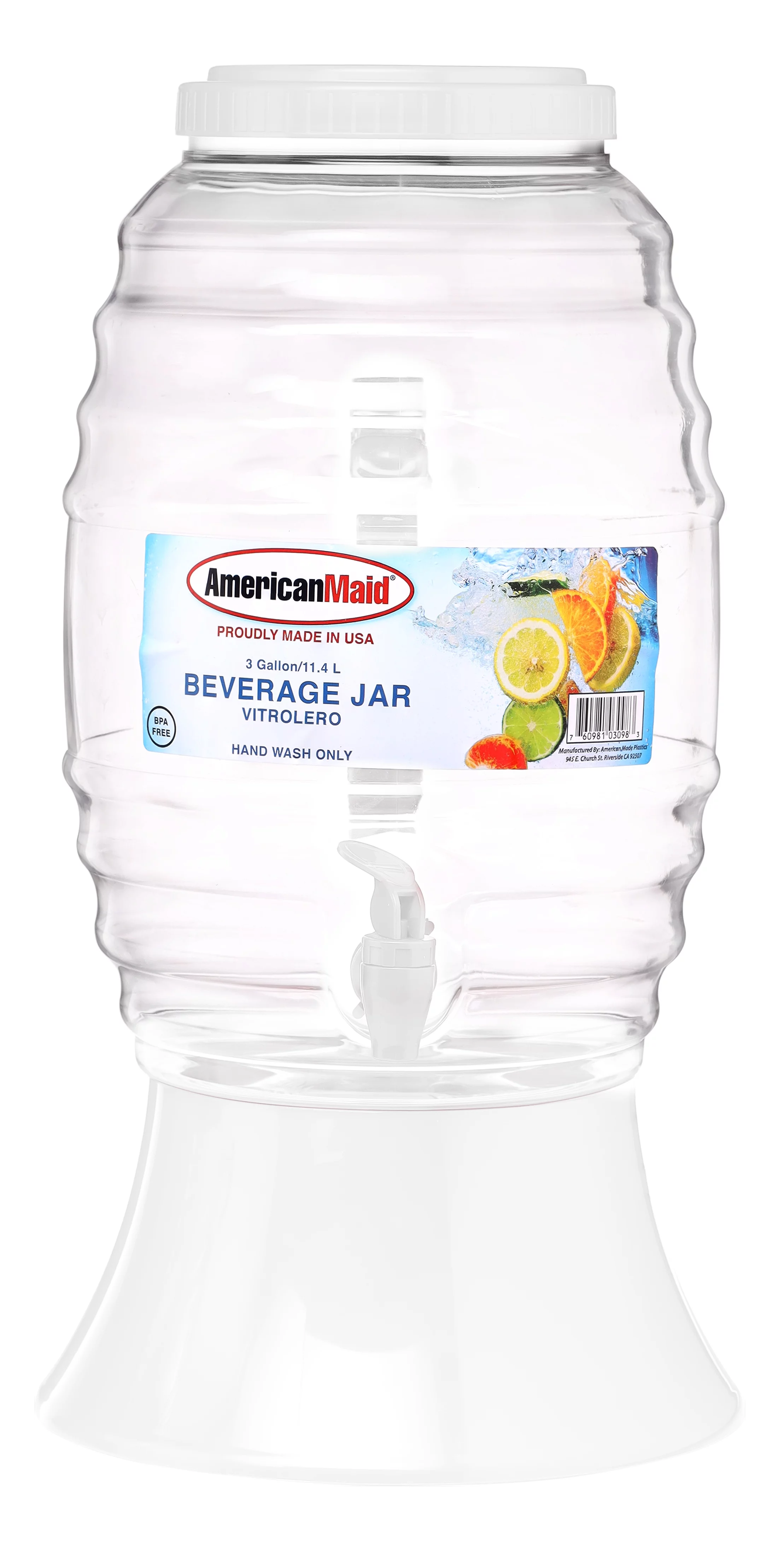 American Maid 3 Gallon Vitrolero with a Stand, White