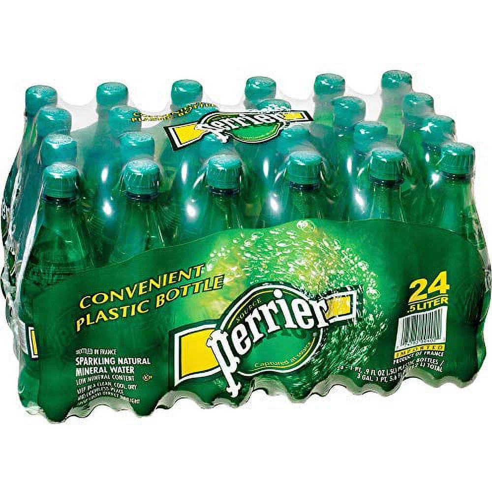 Perrier Mineral Water, .5 Liter, Portable Plastic Bottles, 24/CT, GN