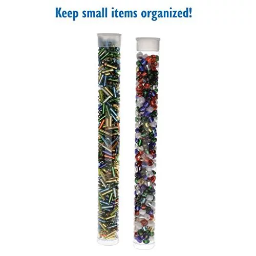 The Beadsmith Clear Plastic Tubes - 5-Inch-Long Round Tubes, 9/16 Inches in Diameter - Flat Caps - Use for Beads, Bath Salts, Wedding & Party Favors, Home or Office Storage - Bag of 100