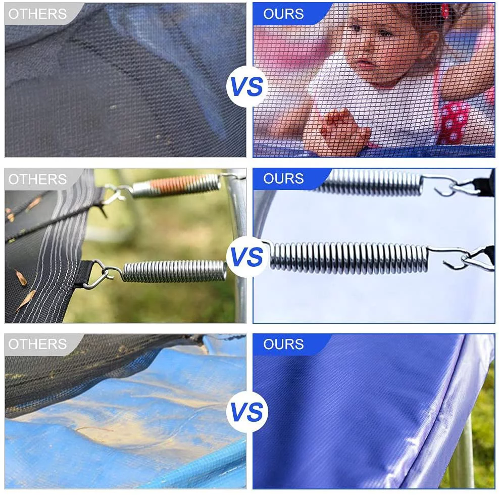 MOBICIA 1000LBS Tranpoline for Adults and Kids, 16FT Large Tranpoline with Safety Enclosure Net, Basketball Hoop and Ladder, Spring Pad Mat, Capacity for 6-8 Kids  Gray