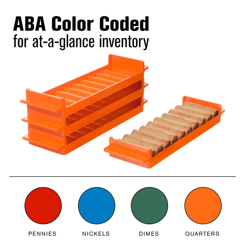 BankSuppliesPlastic Rolled Coin Storage Trays | Penny, Nickel, Dime, Quarter |