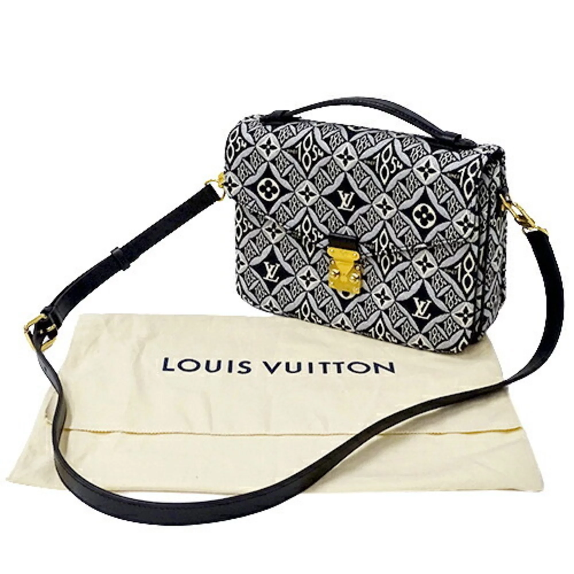 Pre-Owned Louis Vuitton LOUIS VUITTON Bag Monogram Jacquard SINCE 1854 Ladies Handbag Shoulder Pochette Metis MM Gray M57272 2020 Collection (Good)