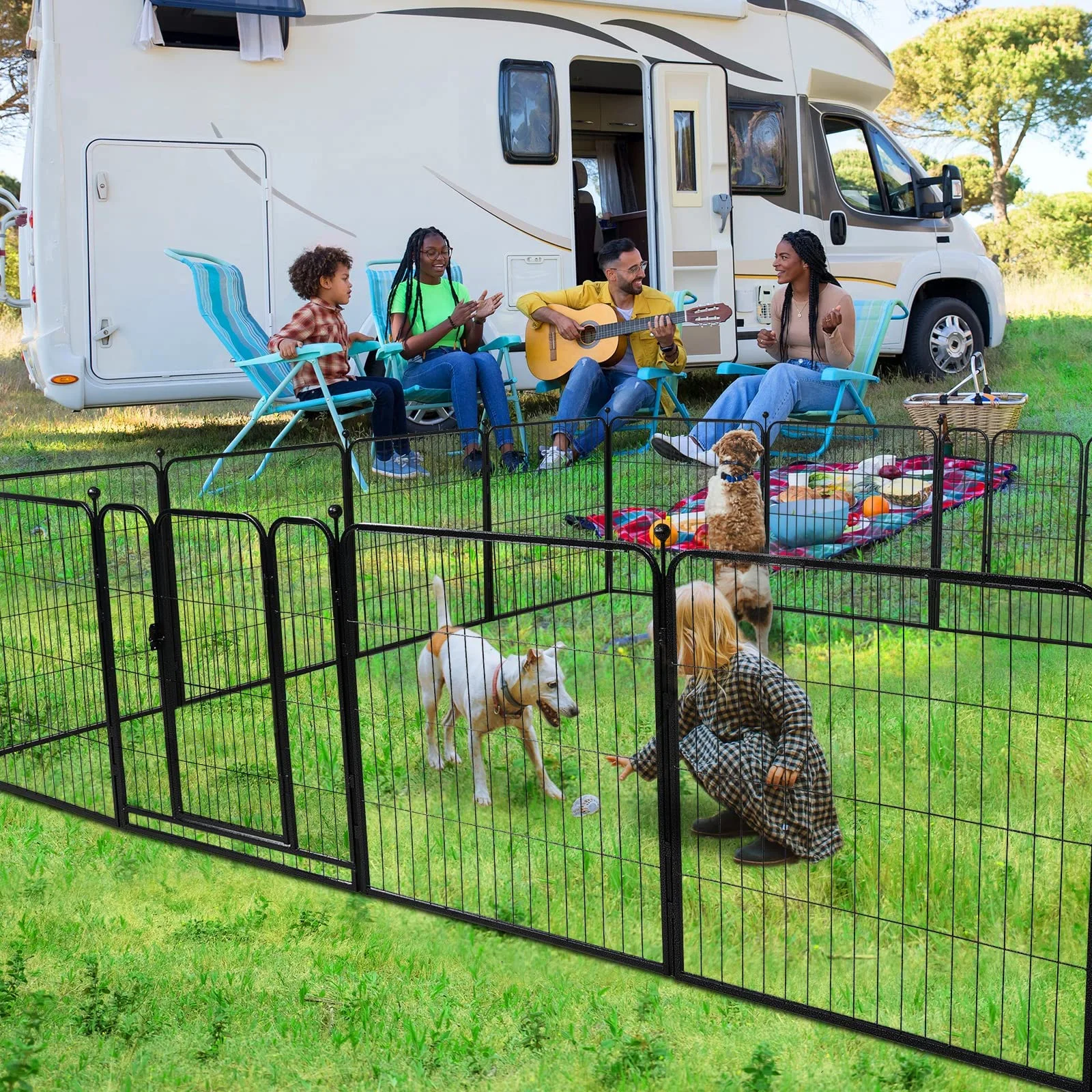 Kfvigoho Dog Playpen Outdoor 12 Panels Heavy Duty Dog Pen 32