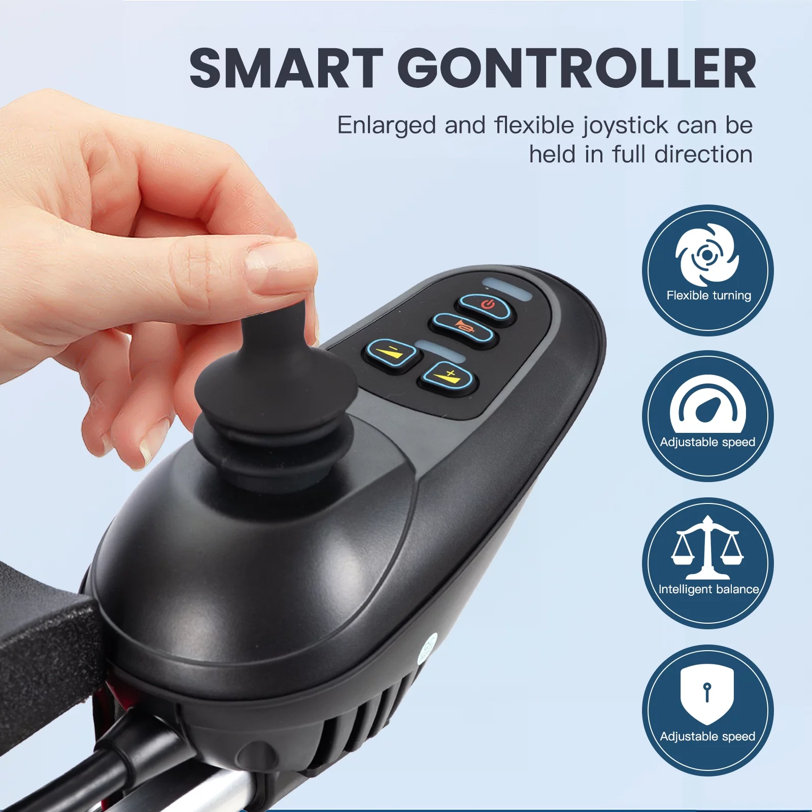 Alton Electric Wheelchair, 500W—12mi Electric Wheelchairs for Adults, Electric Wheelchair Lightweight Foldable, Blue