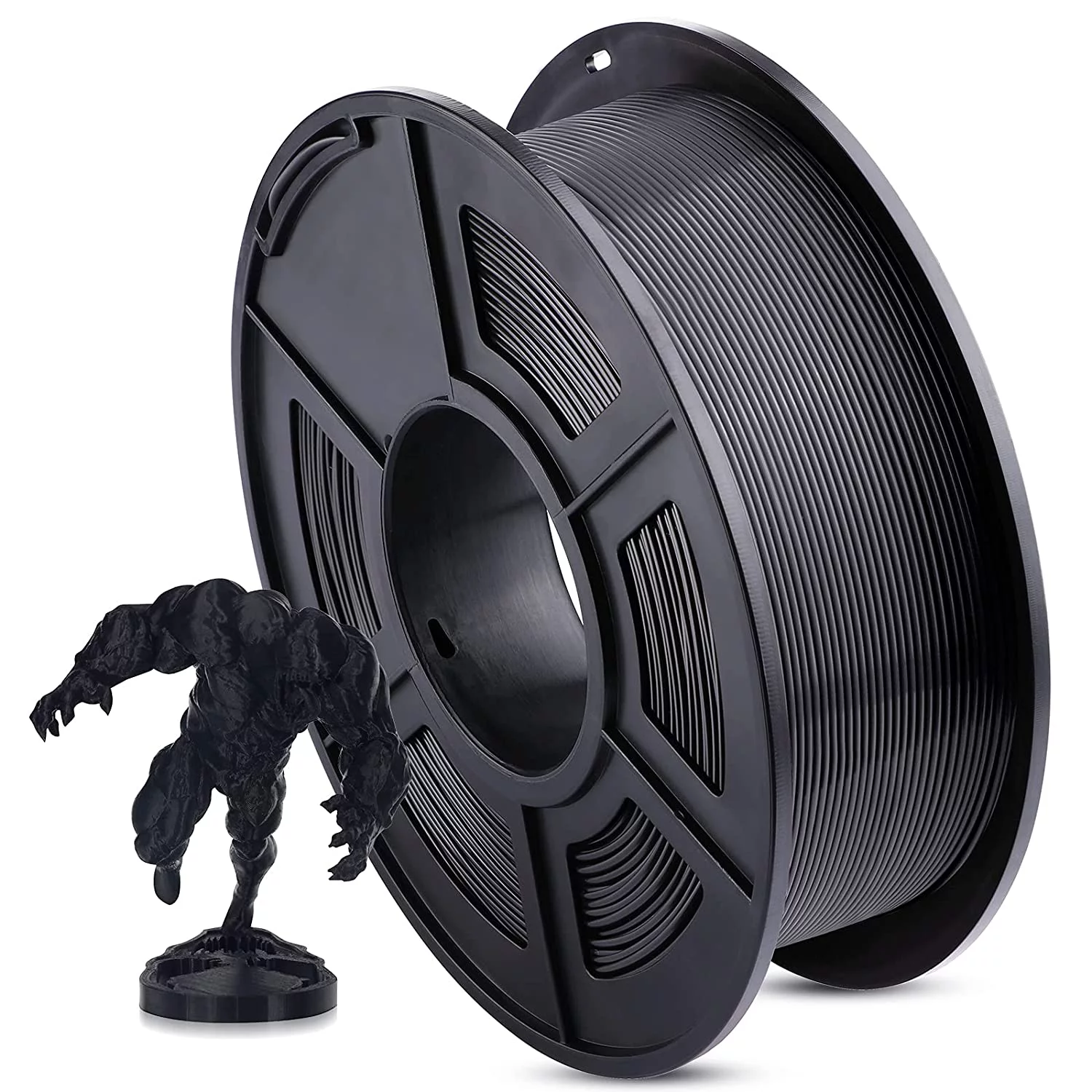 ANYCUBIC 3D Printer Filament , 1.75mm Dimensional Accuracy +/- 0.02mm 3D Printing PLA Filament  Fits for Most FDM 3D Printers (Black 1KG Spool)