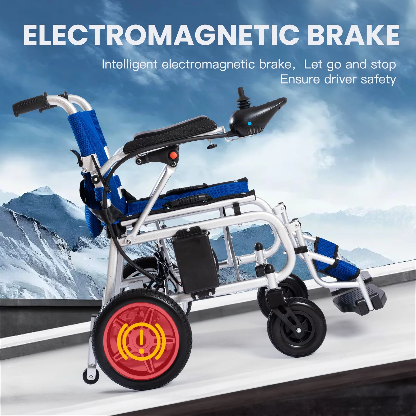 Alton Electric Wheelchair, 500W—12mi Electric Wheelchairs for Adults, Electric Wheelchair Lightweight Foldable, Blue