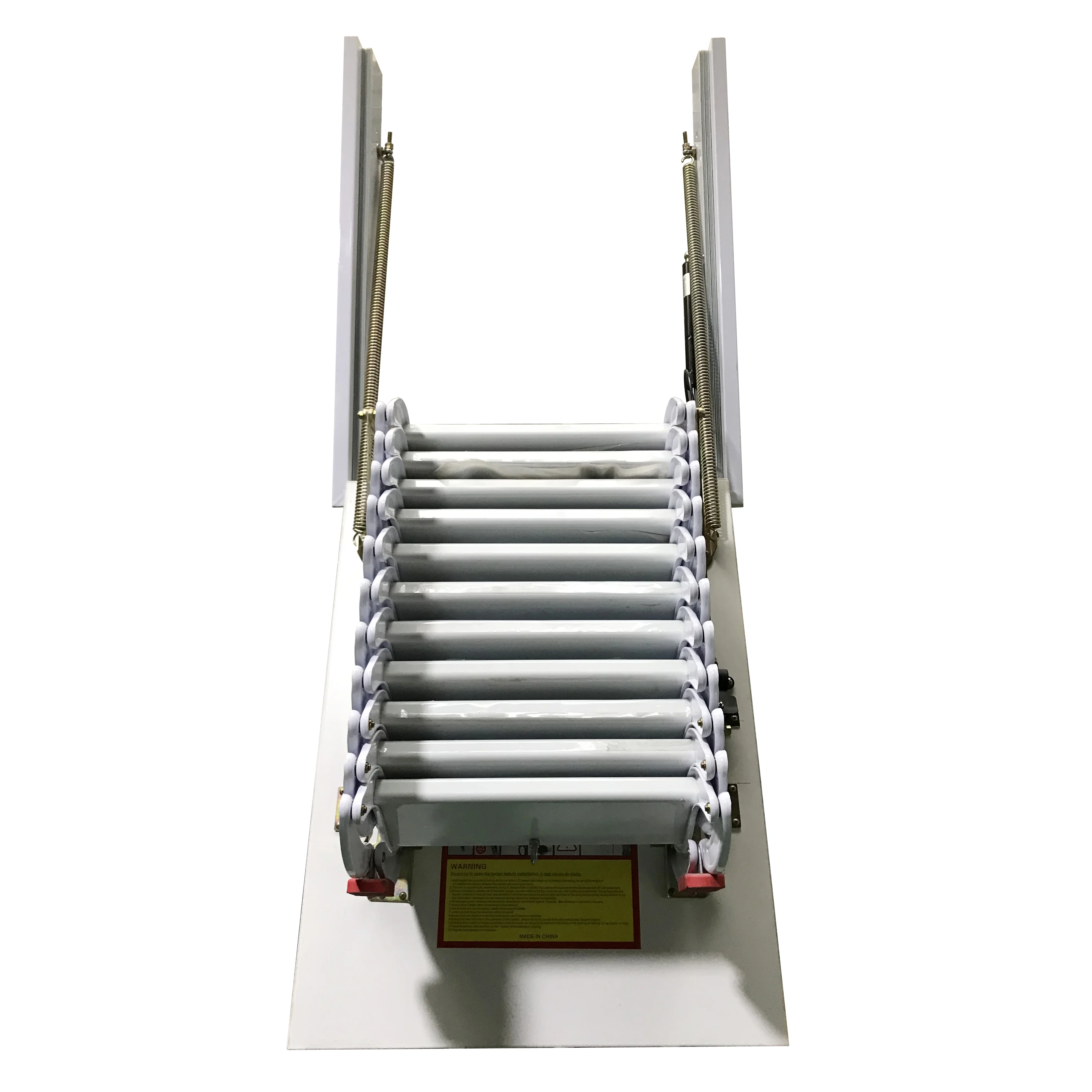 INTSUPERMAI Side Mounted Attic Loft Ladder Stairs Extension Ladder 11 Steps Al-Mg Alloy White