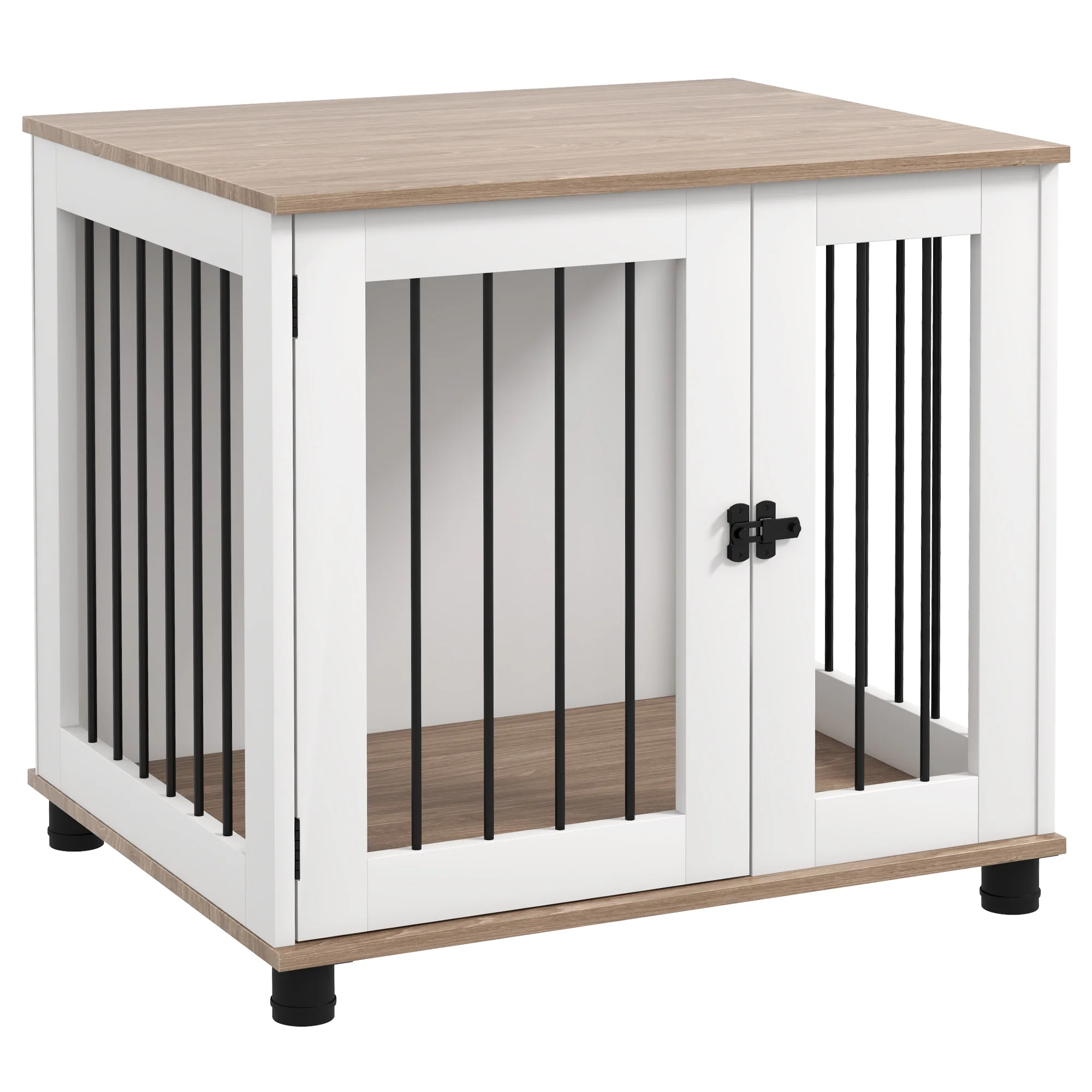 PawHut Dog Crate Furniture, Side or End Table w/ Door for Small Medium Dogs