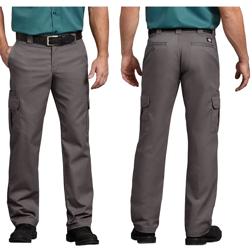 Dickies Men's Flex Regular Fit Straight Leg Work Cargo Pants Dark Grey 42X32