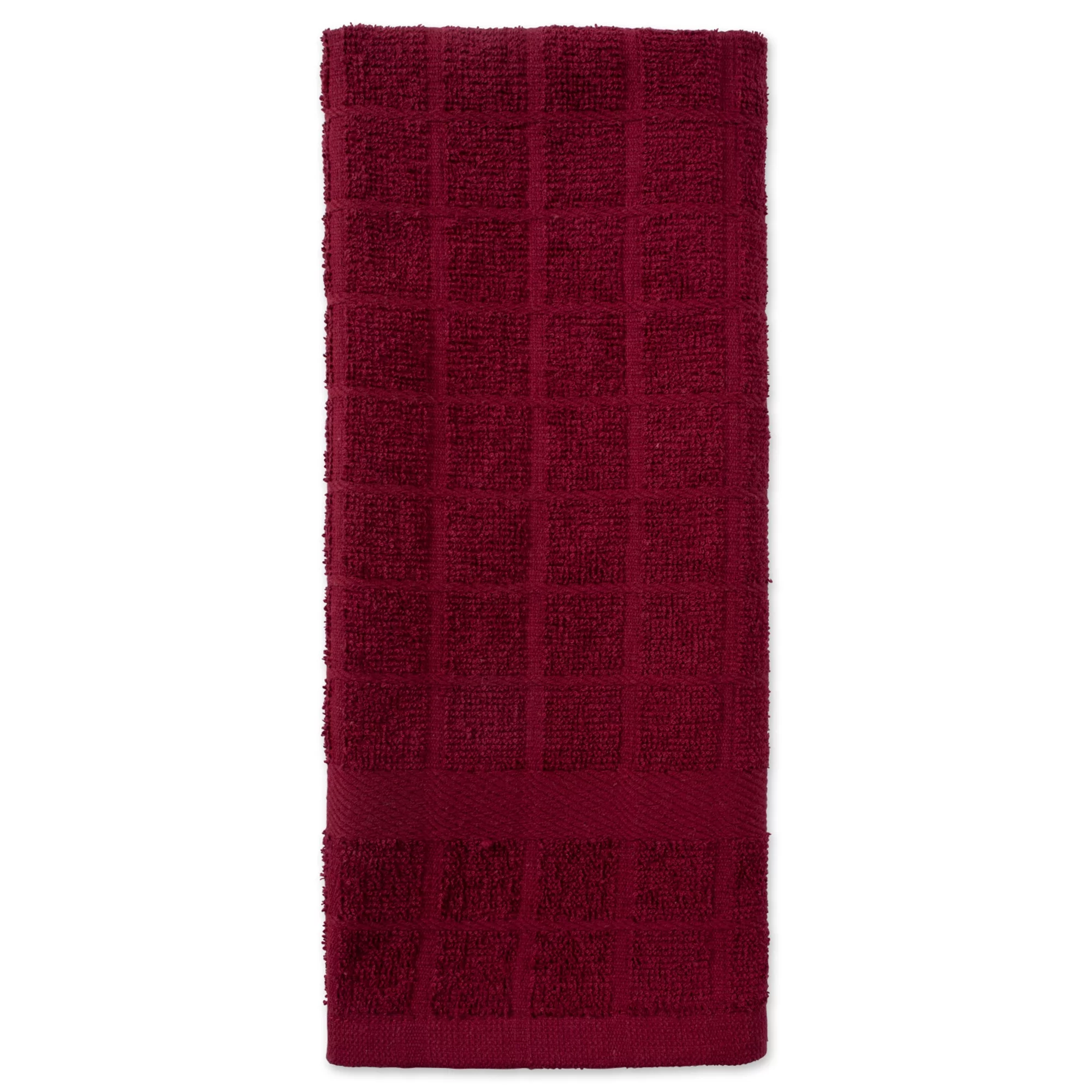 Contemporary Home Living Set of 4 Solid Wine Red Terry Dish Towel, 26
